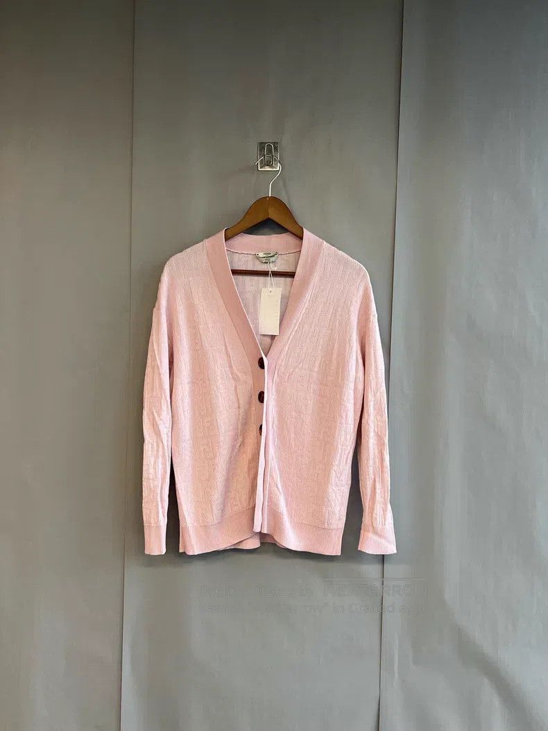 Fendi Fendi Pink Logo Letter Open Cardigan Size XS / US 0-2 / IT 36-38 - 1 Thumbnail