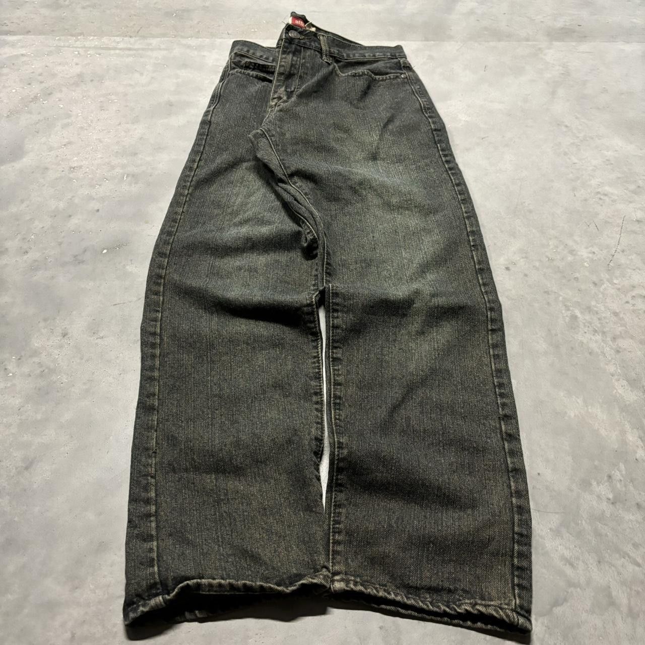 Japanese Brand × Vintage Crazy Vintage Y2K/2000s Grunge Faded Black Denim Jeans! Size US 32 / EU 48 - 3 Thumbnail