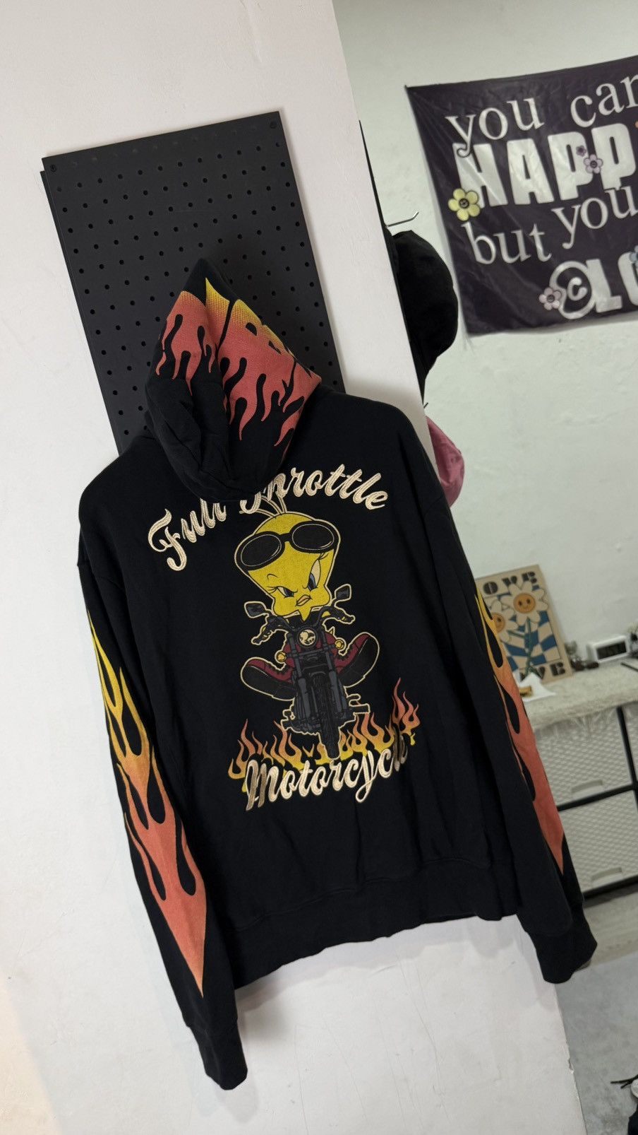 Japanese Brand LOWBLOW KNUCKLE x looney tunes flame motorcycle zip hoodie Size US XL / EU 56 / 4 - 3 Thumbnail