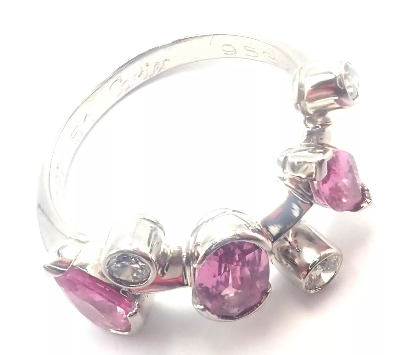 Cartier Cartier Meli Melo Platinum Diamond Pink Sapphire Band Ring Size ONE SIZE - 9 Thumbnail