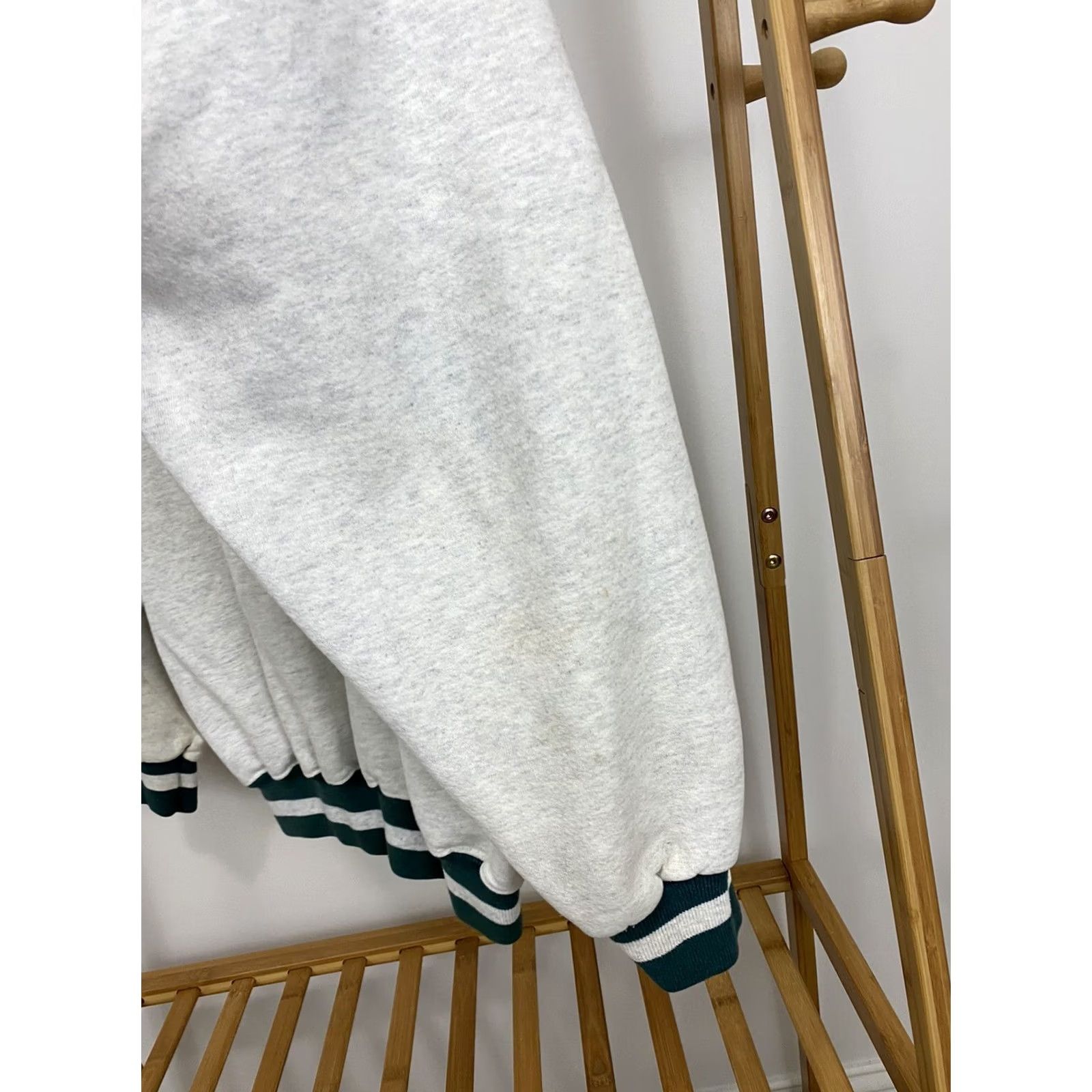 Vintage RARE VTG Kodiak Racing Nascar Striped Trim Ringer Sweatshirt Size L | Ultraclub Hoodie Pullover Mens Heather Gray Green Striped Racing Size US L / EU 52-54 / 3 - 7 Thumbnail