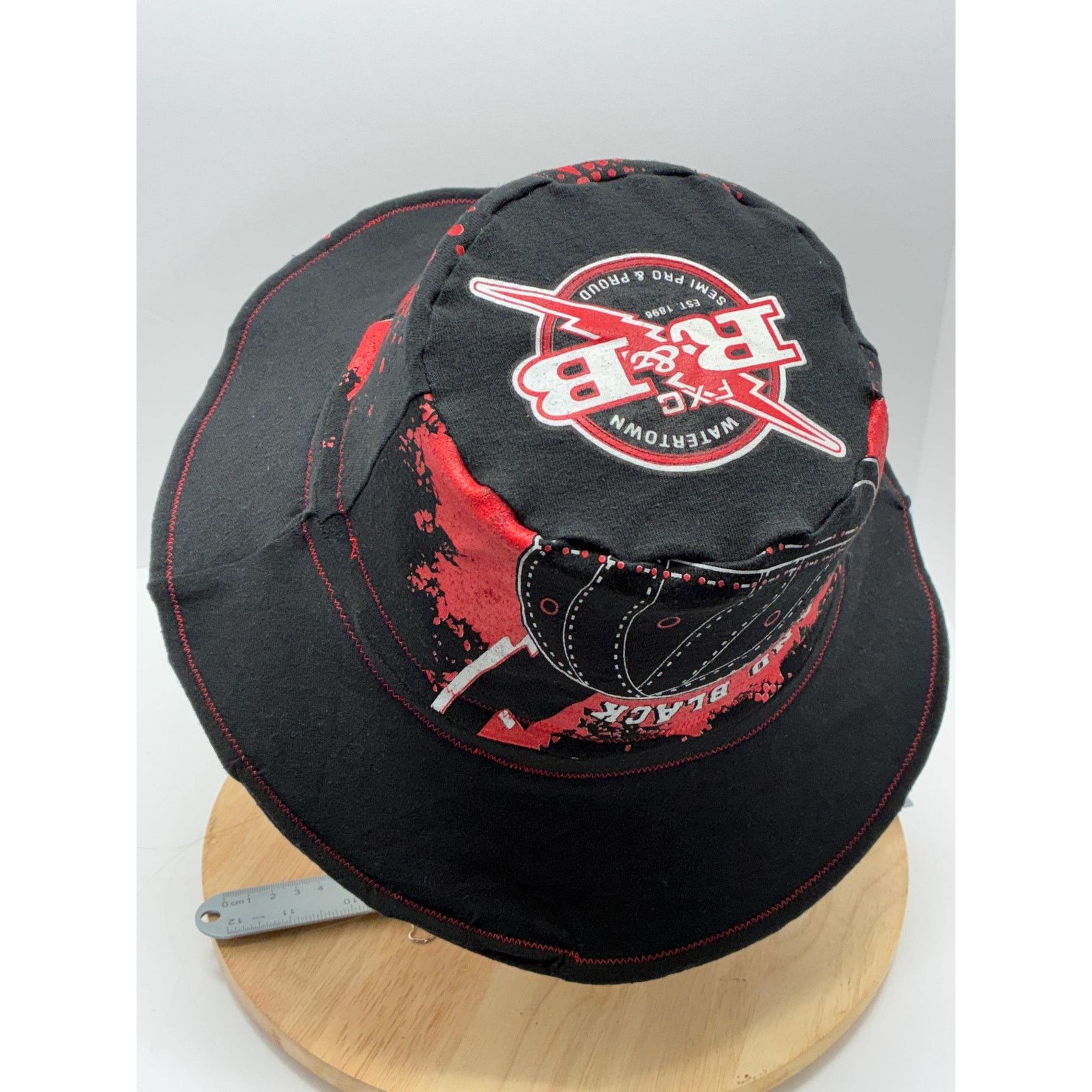 Other Upcycled Bucket Hat – Large (23") – Red & Black Graphic Size ONE SIZE - 4 Thumbnail
