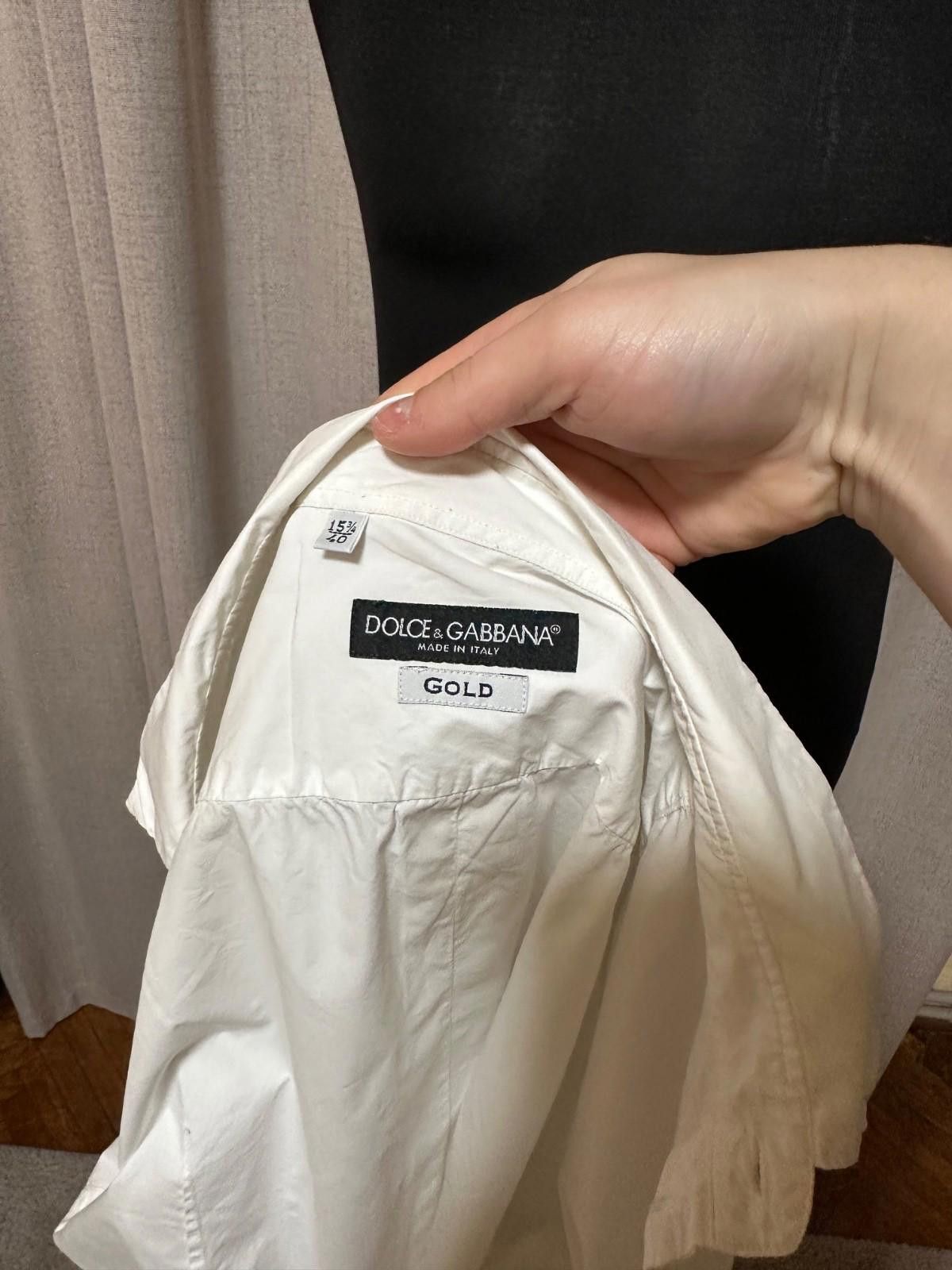 Dolce & Gabbana Dolce & Gabbana Gold White Long Sleeve Button Down Shirt 40 Size US S / EU 44-46 / 1 - 7 Thumbnail