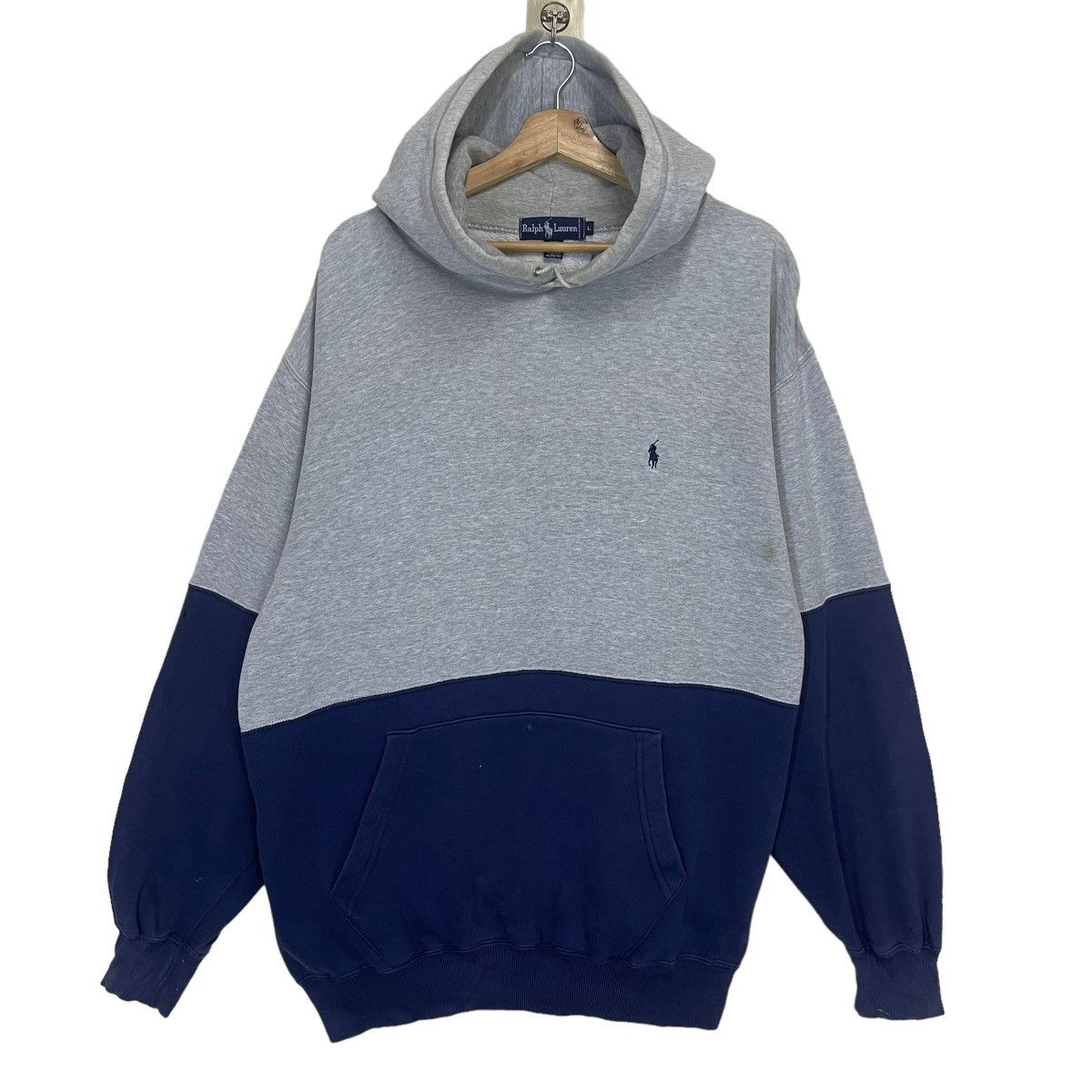Polo Ralph Lauren × Ralph Lauren × Vintage Vintage 90s Polo Ralph Lauren Small Logo Pullover Hoodie Size US L / EU 52-54 / 3 - 1 Thumbnail