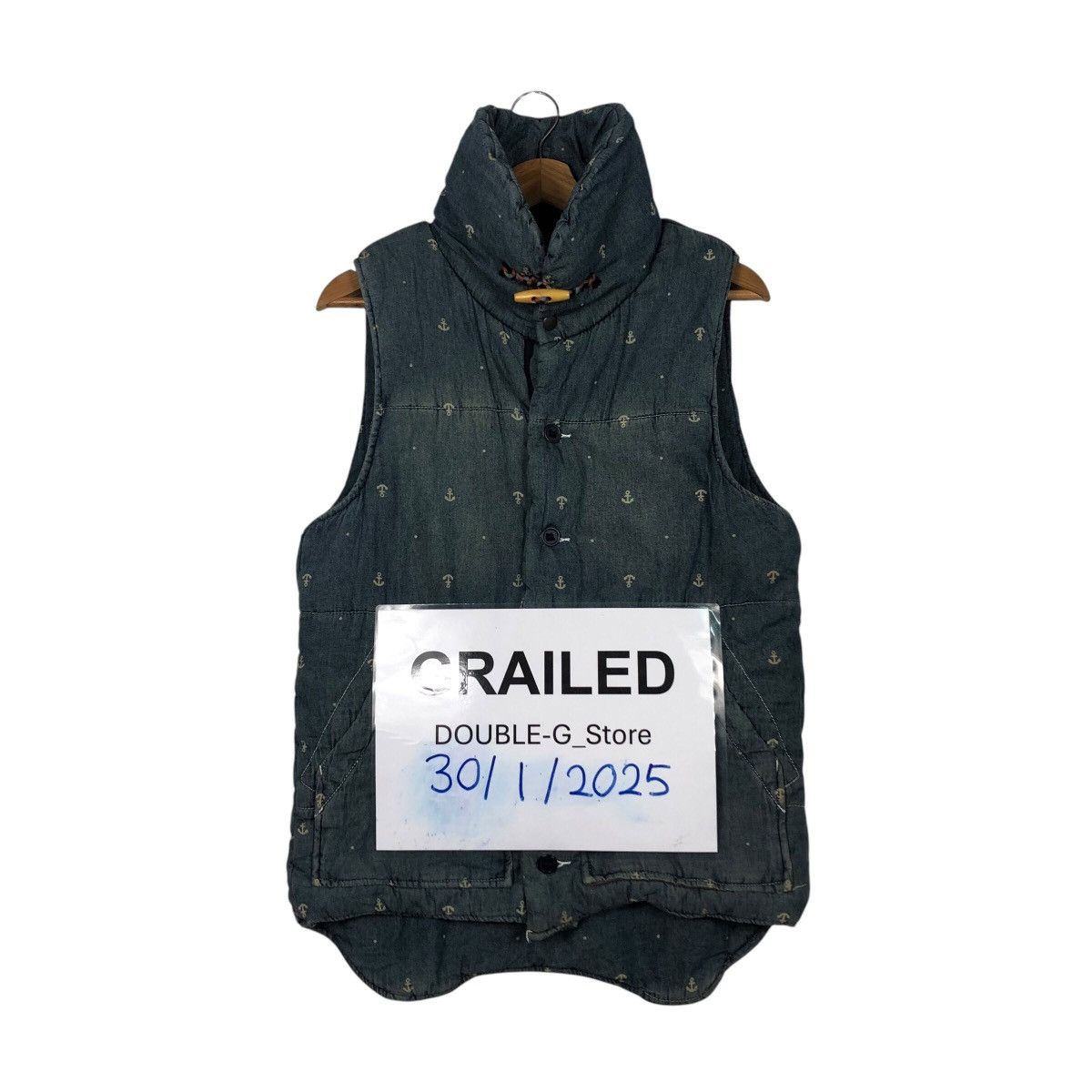 Hysteric Glamour 📌Vintage Biker Denim Vest Power To The People Punk Design Size US M / EU 48-50 / 2 - 1 Thumbnail
