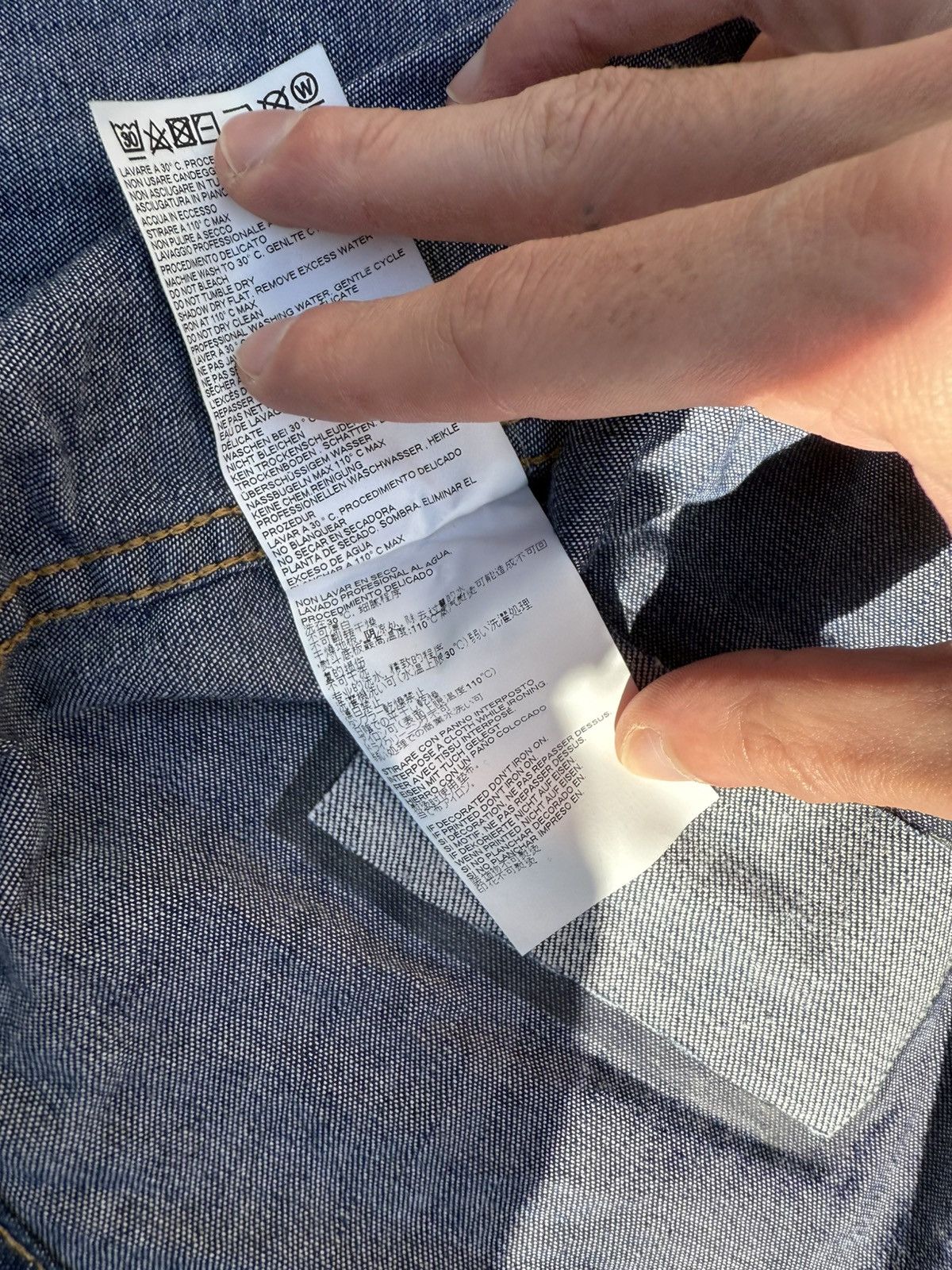 Dsquared2 Dsquared2 Blue Distressed Denim Patch Appliquéd Shirt Size US L / EU 52-54 / 3 - 16 Thumbnail