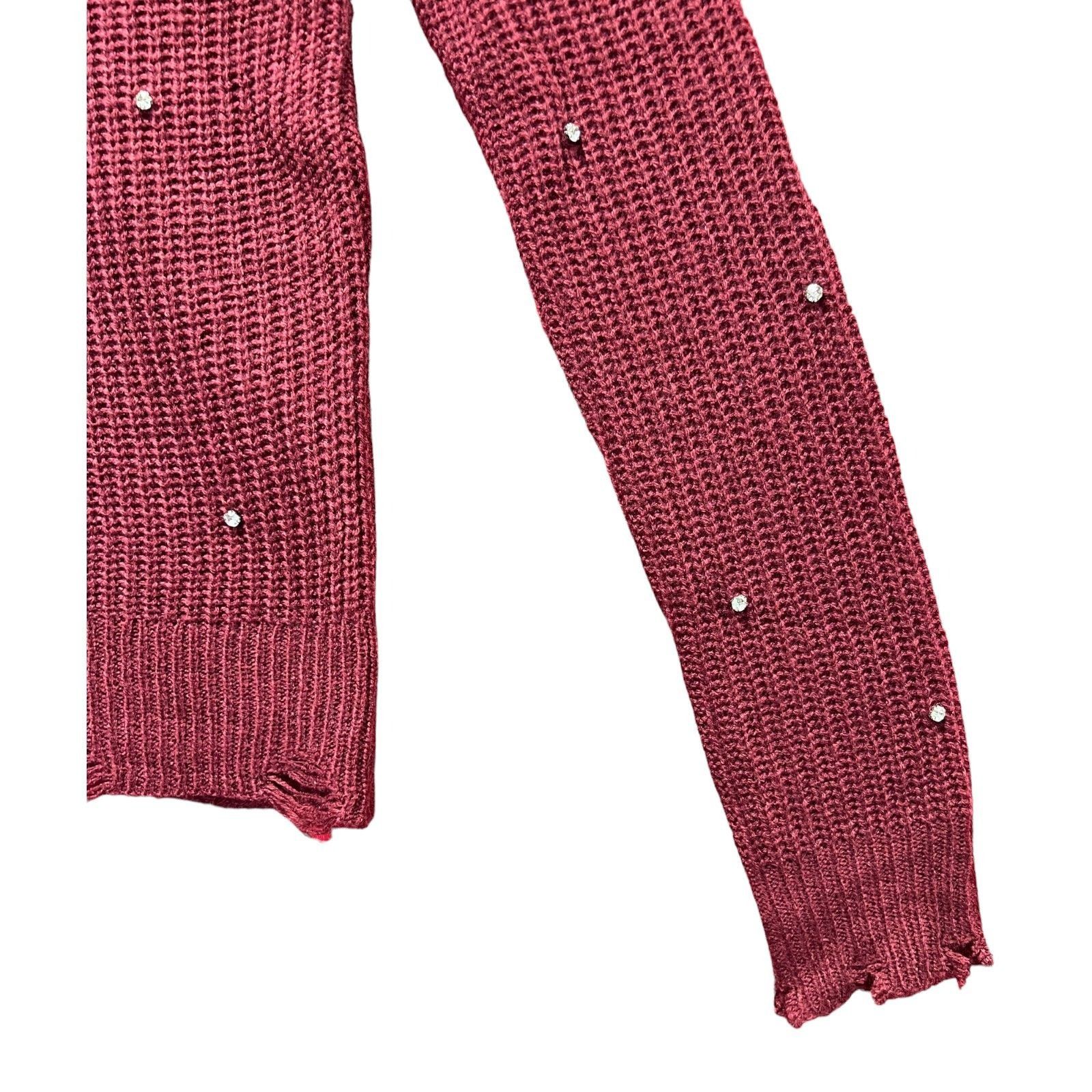 Other FCT With Love - Women's Crochet Long Sleeve Blouse - Burgund Size M / US 6-8 / IT 42-44 - 15 Thumbnail