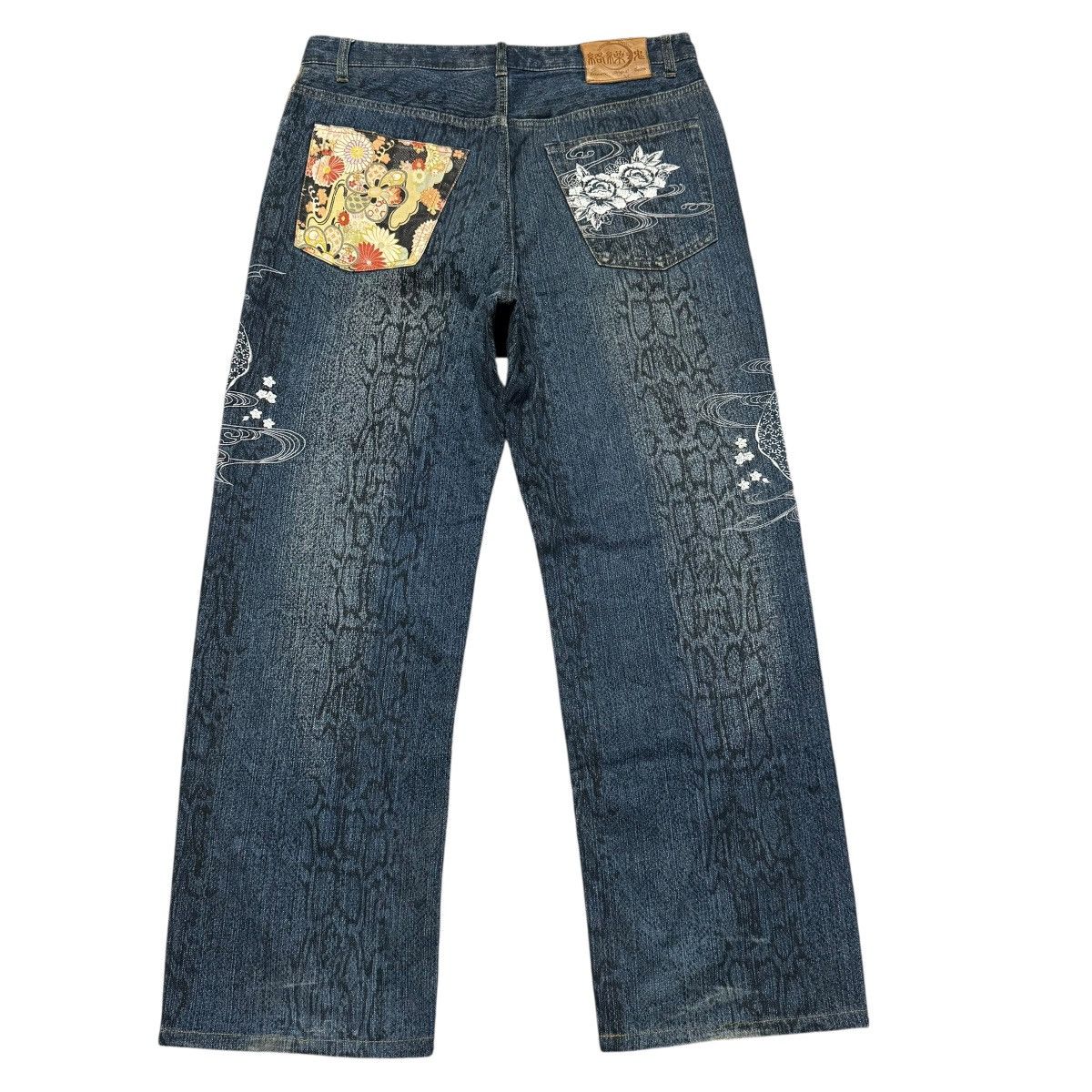 Karakuri Tamashii Vintage Karakuri Tamashii Denim Embroidery Dragon Snake Skin Size US 36 / EU 52 - 2 Thumbnail
