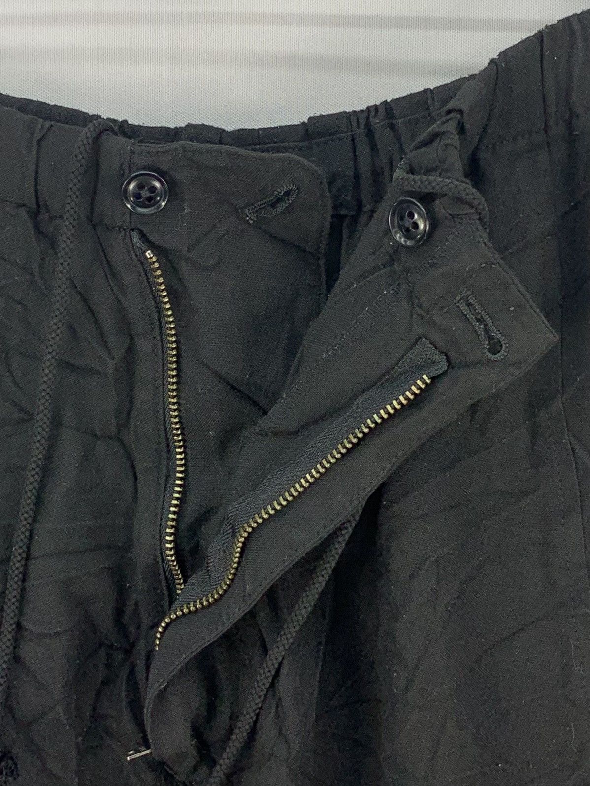 Designer × Yohji Yamamoto Yohji Yamamoto Pour Homme Drop Crotch Wrinkled Sarouel Pants Size US 36 / EU 52 - 8 Thumbnail