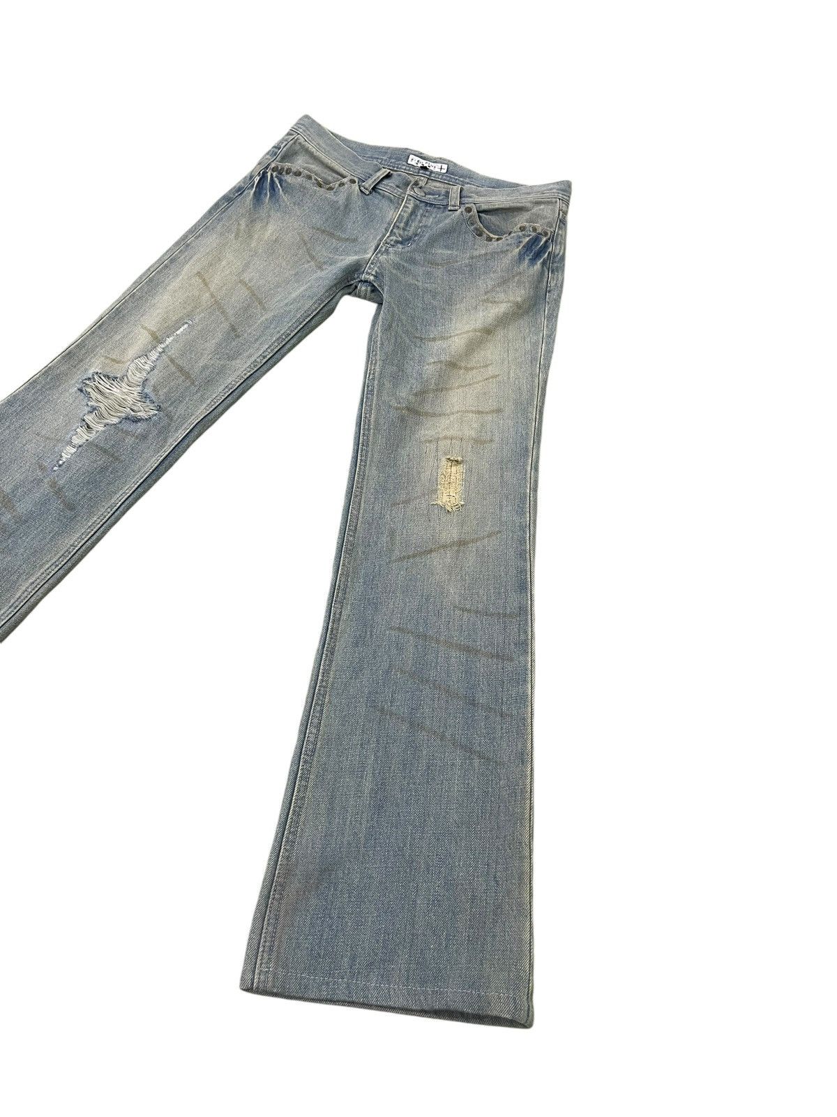 Japanese Brand Flare Jeans Klein Plus Faded Distress Boot Cut 1🟦4 Size US 30 / EU 46 - 3 Thumbnail