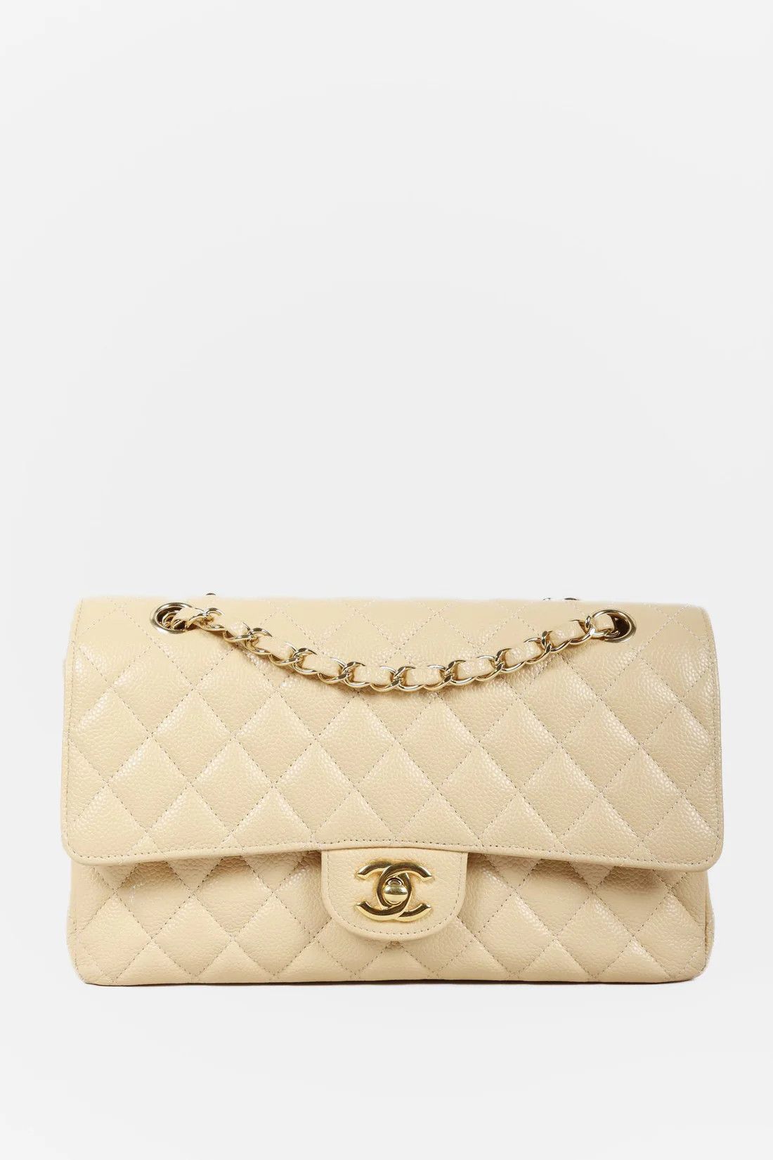 Chanel Chanel 2014 Beige Caviar Medium Double Flap Bag GHW Size ONE SIZE - 1 Thumbnail