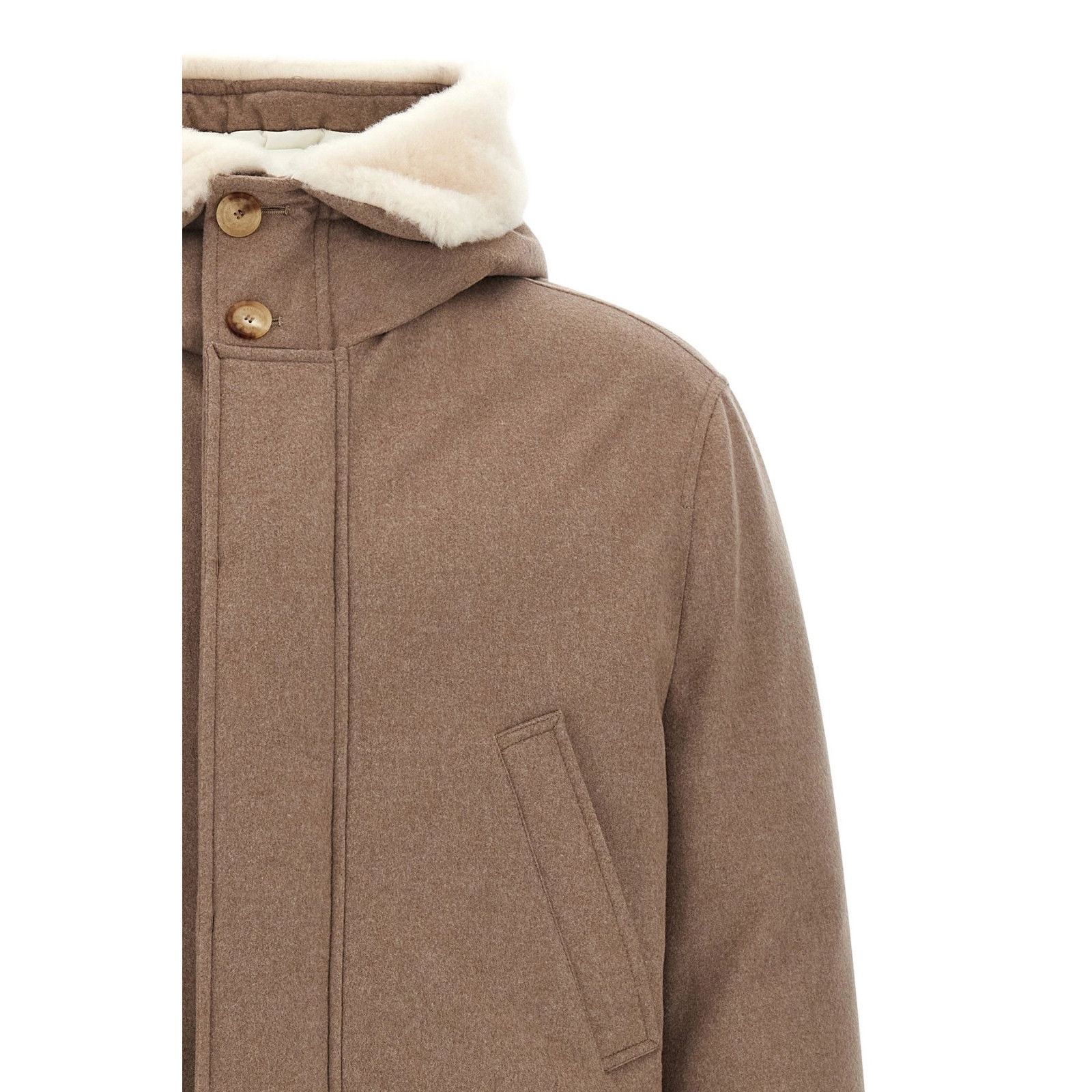 Brunello Cucinelli BRUNELLO CUCINELLI Beige Wool Down Jacket New & Authentic (M Size US XL / EU 56 / 4 - 3 Thumbnail