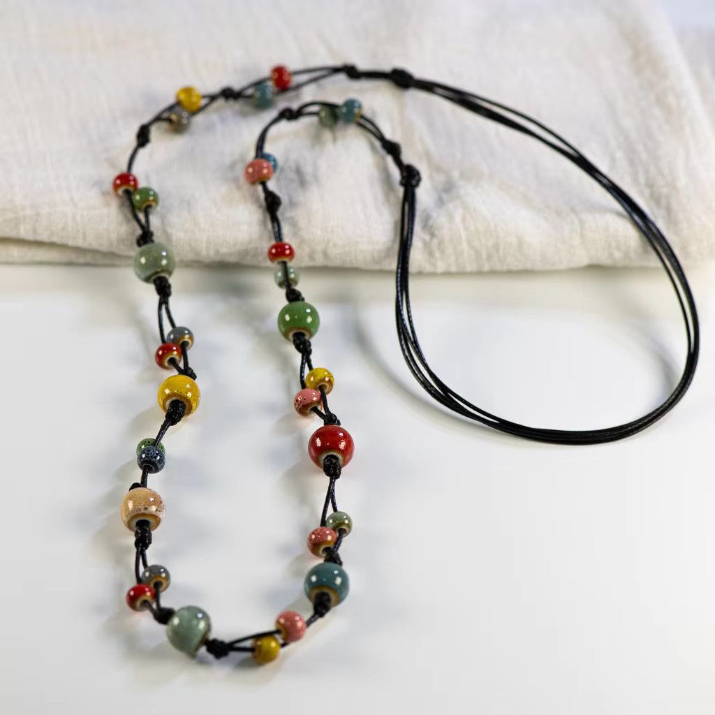 Jewelry Handcrafted Bohemian Ceramic Necklace Size ONE SIZE - 2 Thumbnail
