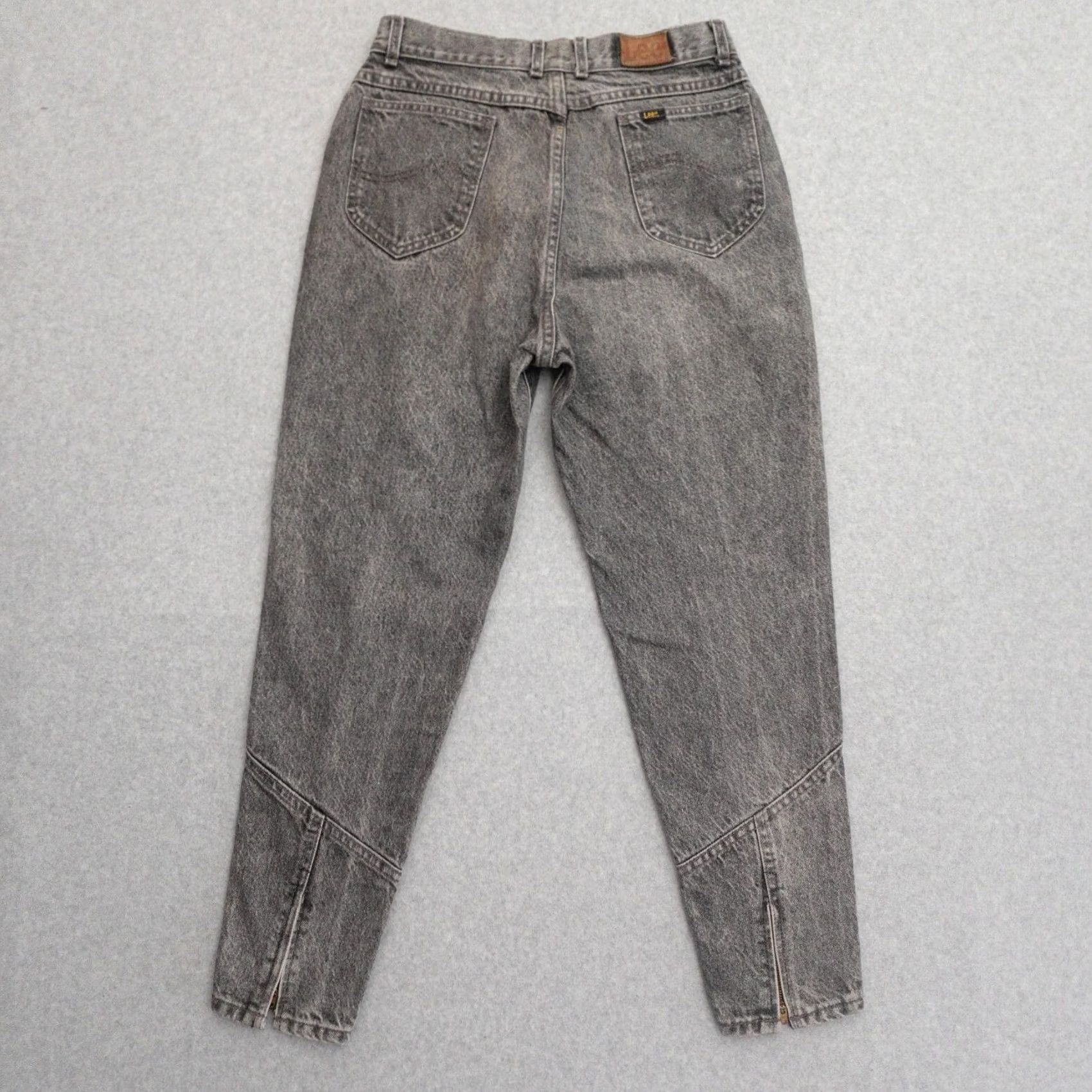 Lee VINTAGE Lee Womens Size 13 Gray Acid Wash High Waist Ankle Zip Mom Jeans Size 34" / US 12 / IT 48 - 2 Thumbnail
