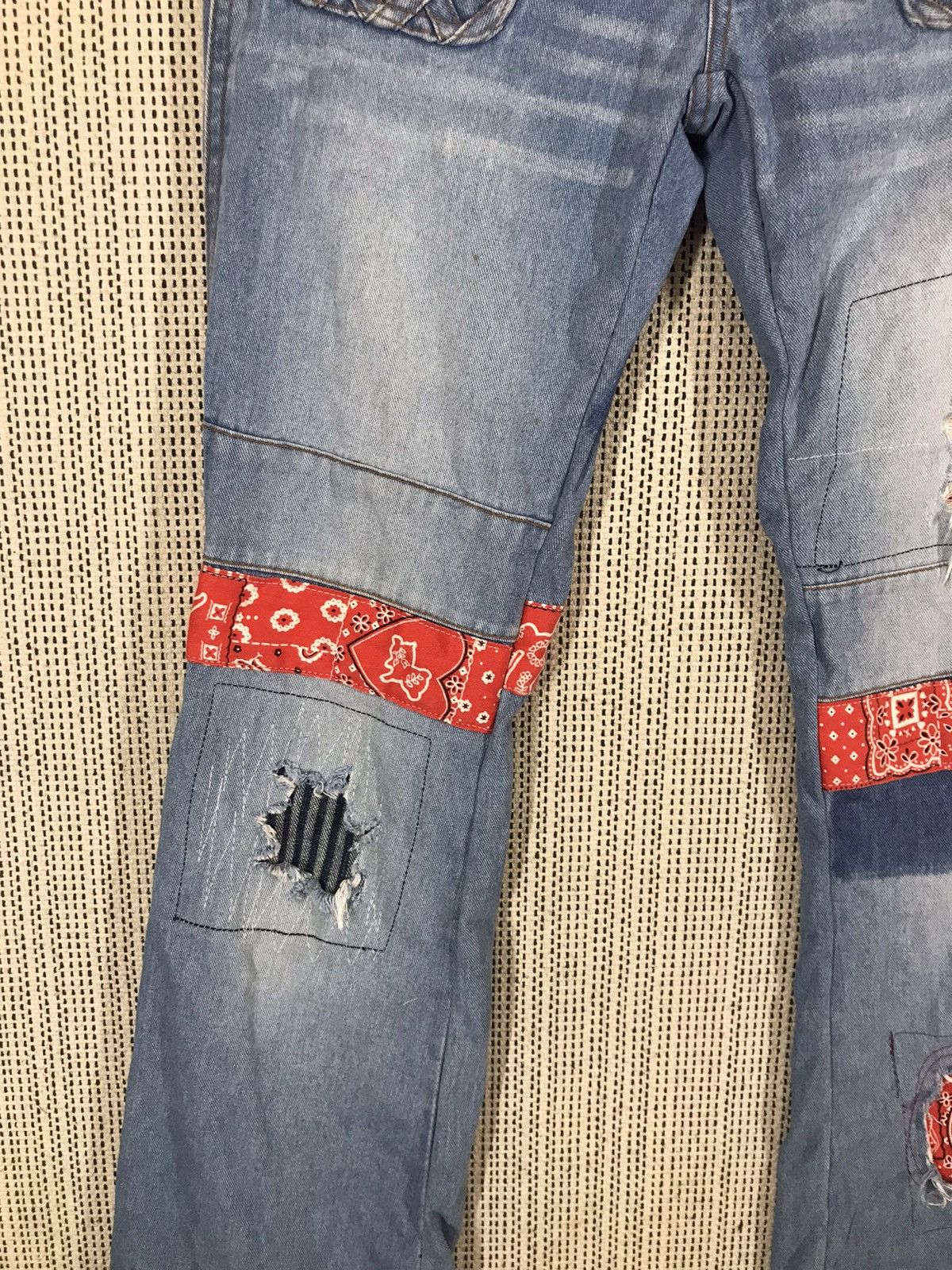 Japanese Brand ‼️JAPANASE BRAND BOOTCUT DENIM CUSTOM BANDANA PATCH‼️ Size US 29 - 5 Thumbnail