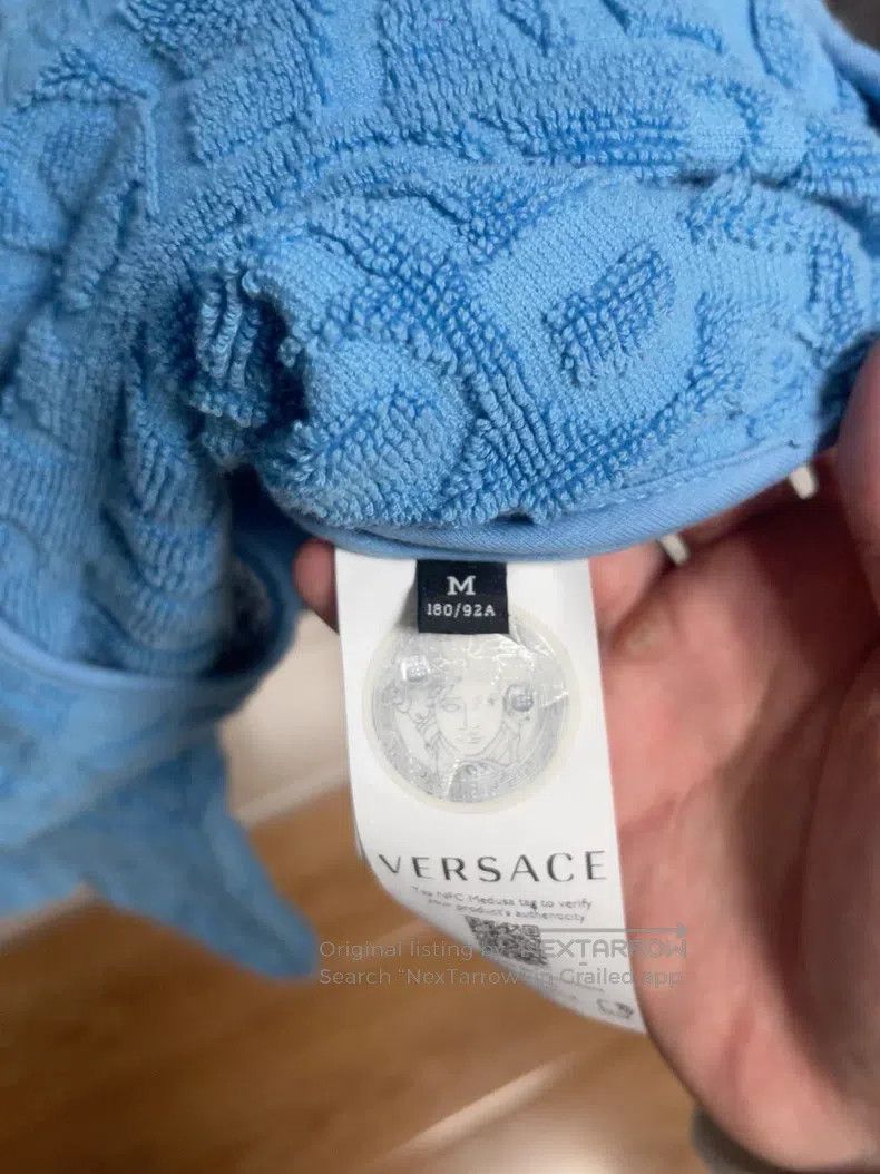 Versace Versace Men's short-sleeved shirt blue jacquard Size US M / EU 48-50 / 2 - 3 Thumbnail