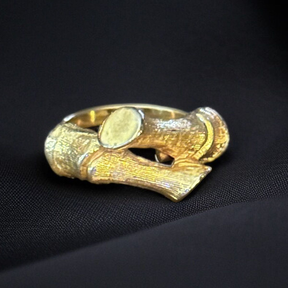 Vintage Vintage gold tone bamboo ring Size ONE SIZE - 1 Thumbnail
