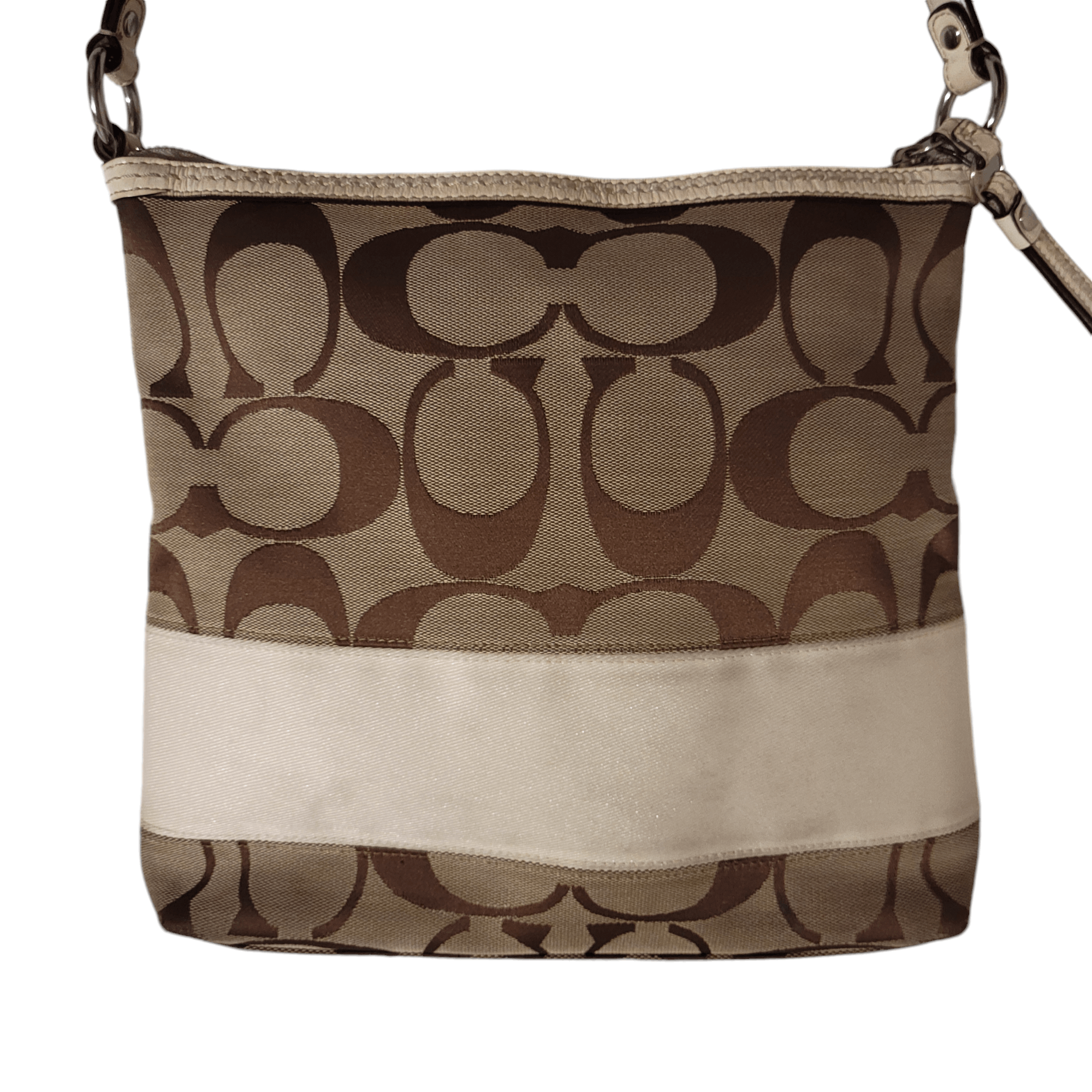 Coach Coach Tan Canvas Signature F13674 Medium Shoulder Bag Size ONE SIZE - 3 Thumbnail