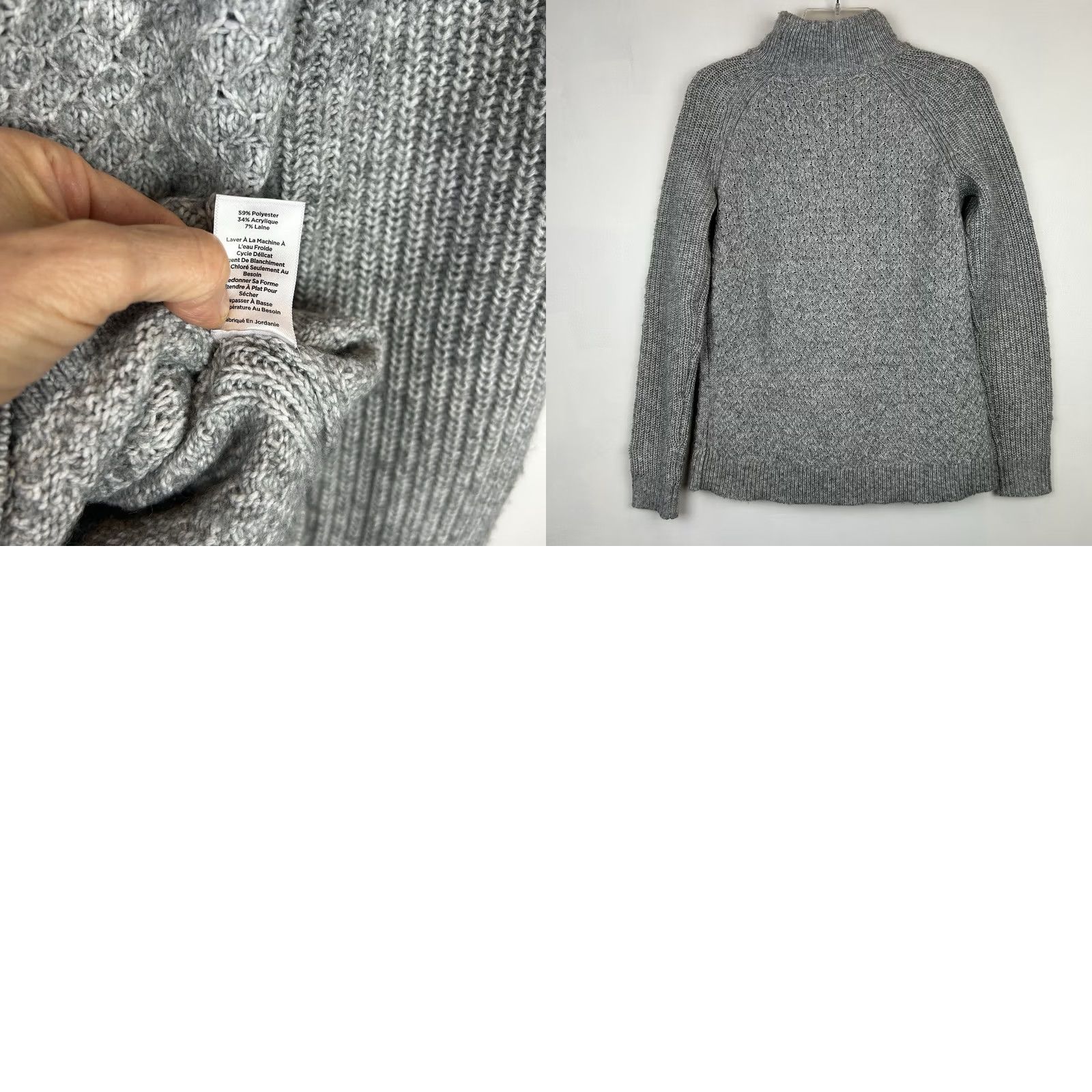 Talbots Talbots Sweater Womens XS Gray Mock Neck Pullover Minimalist Old Money Size XS / US 0-2 / IT 36-38 - 8 Thumbnail