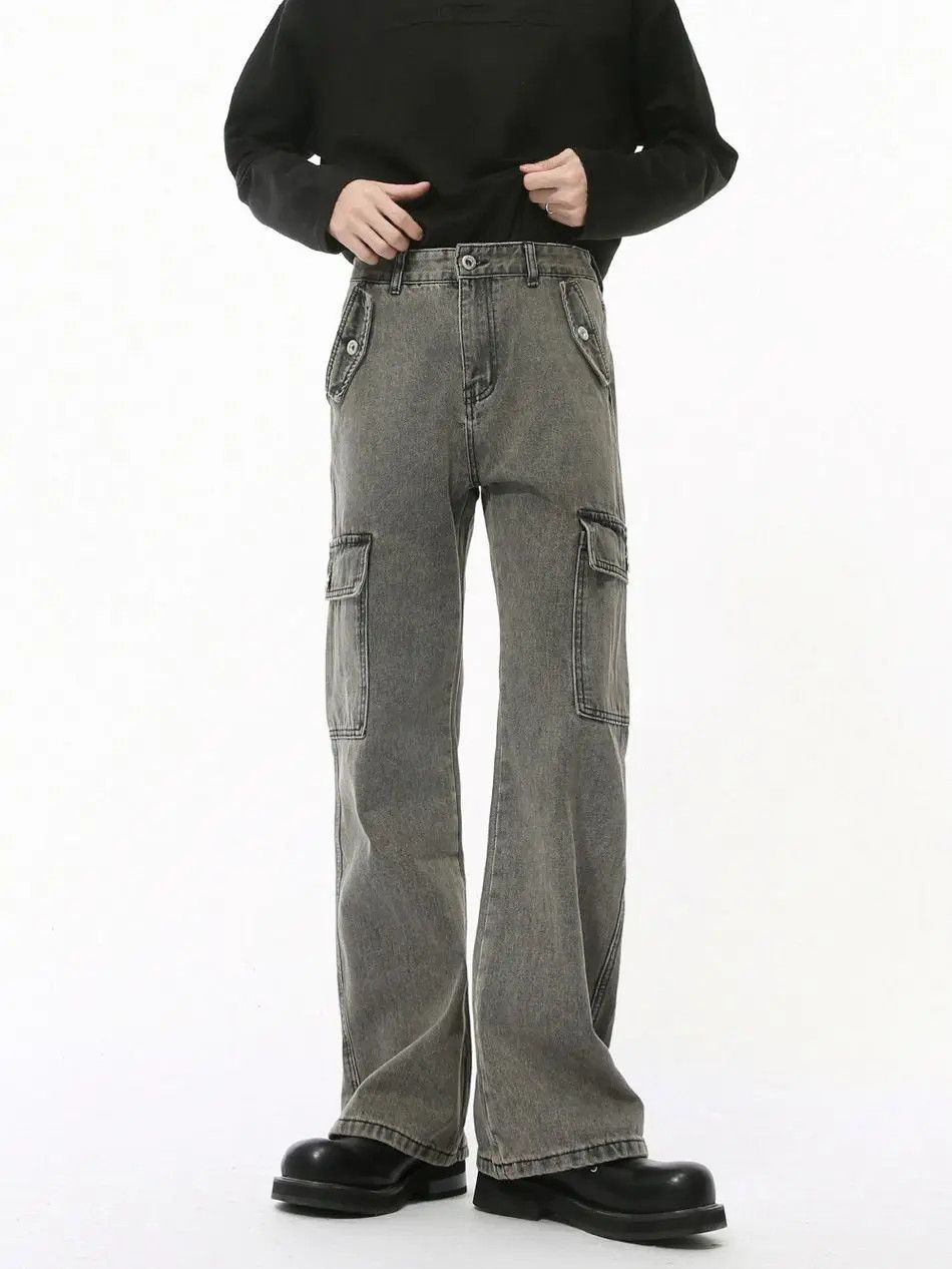 Japanese Brand Retro loose straight pocket jeans Size US 32 / EU 48 - 2 Thumbnail