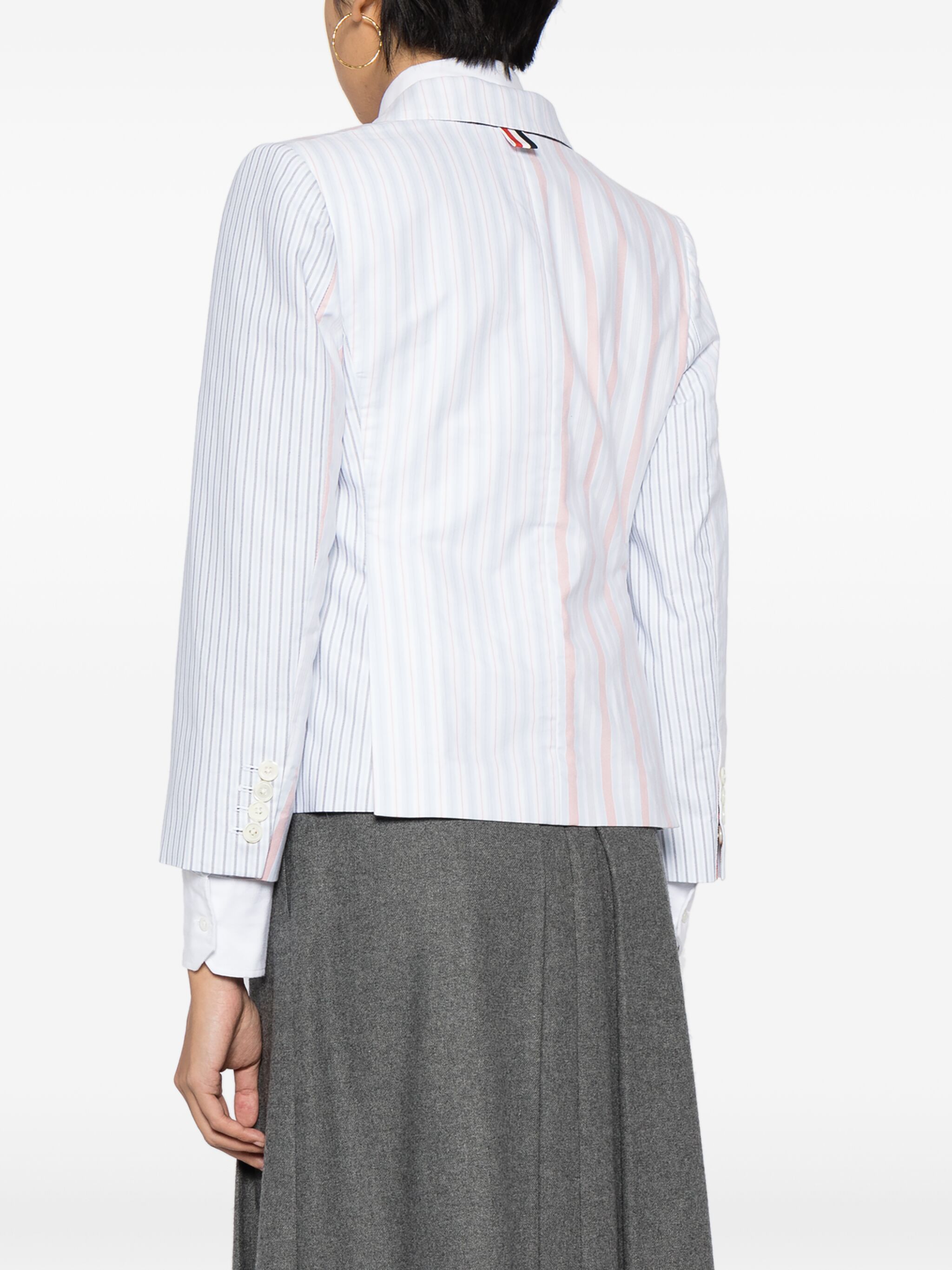 Thom Browne o1s22i1n0924 Funmix Striped Oxford Blazer in Multicolor Size S / US 4 / IT 40 - 4 Thumbnail