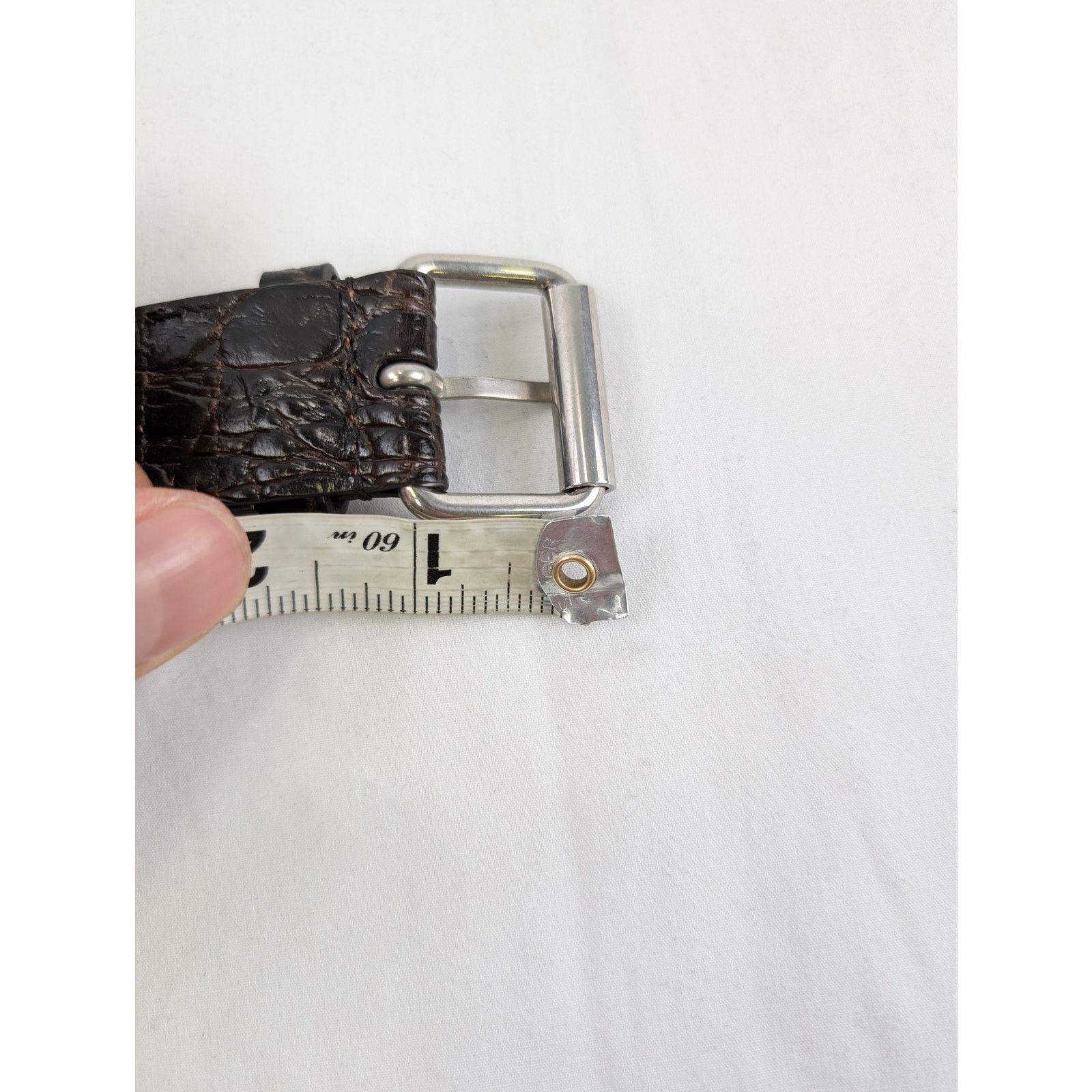 Saint Laurent Paris o1rshd1 Size: 100 / Motorcycle Buckle Belt Croc Embossed Size 40 - 6 Thumbnail