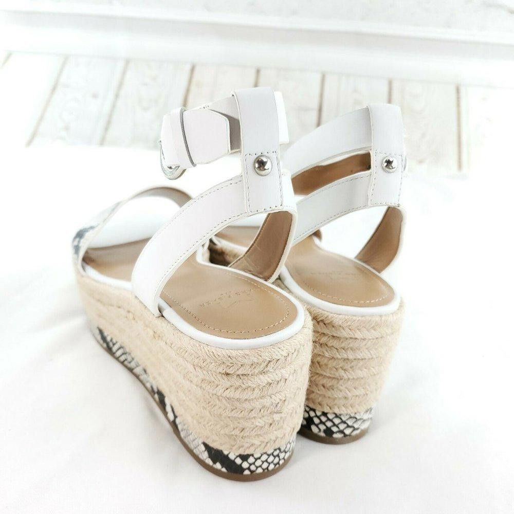 Designer Marc Fisher Womens Gigli Black White Snake Sandal Size 9.5 M Size US 9.5 / IT 39.5 - 5 Thumbnail