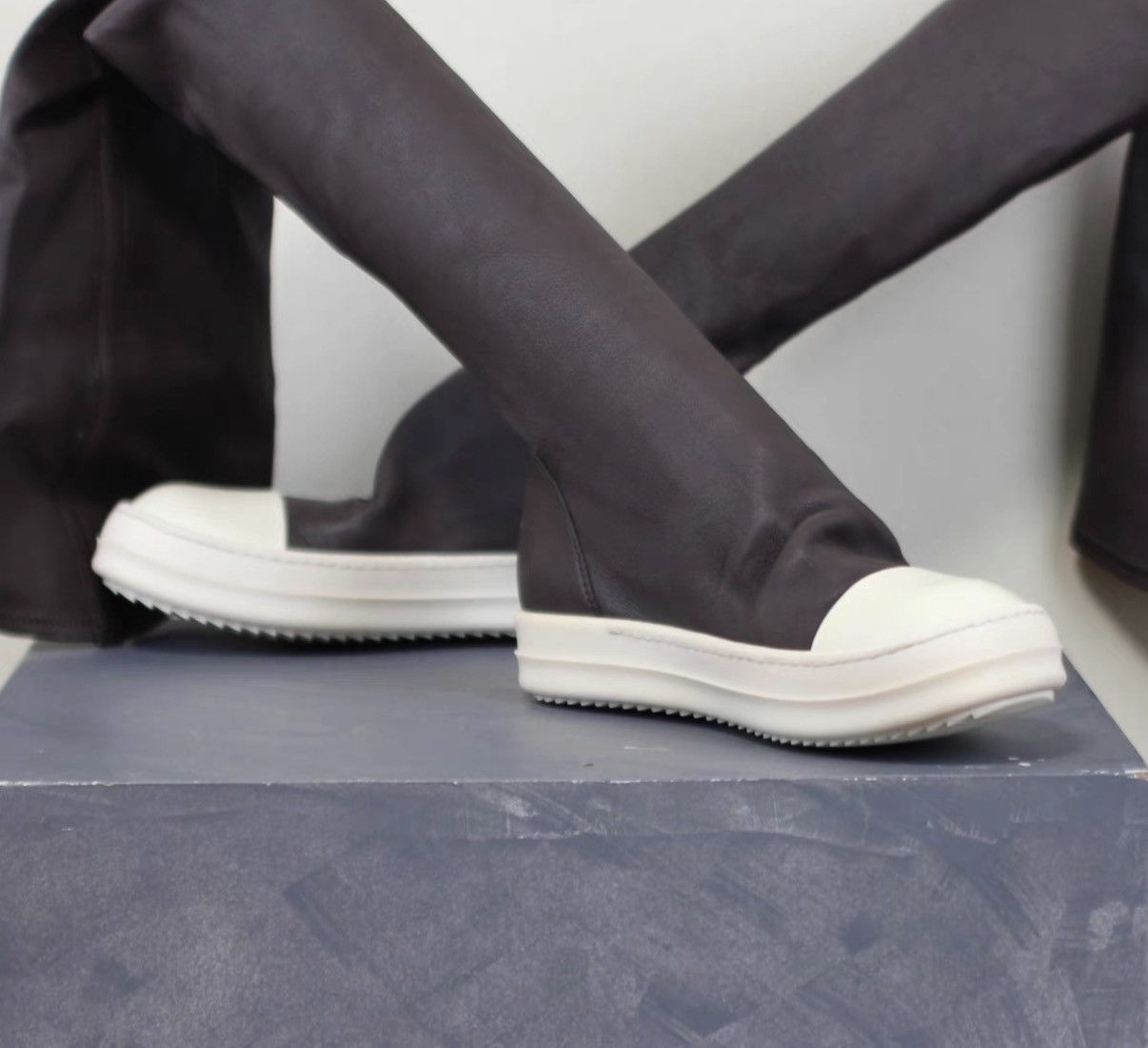 Rick Owens Rick Owens Mainline Brown Lambskin High "Goddess" Boots Size US 6 / IT 36 - 4 Thumbnail
