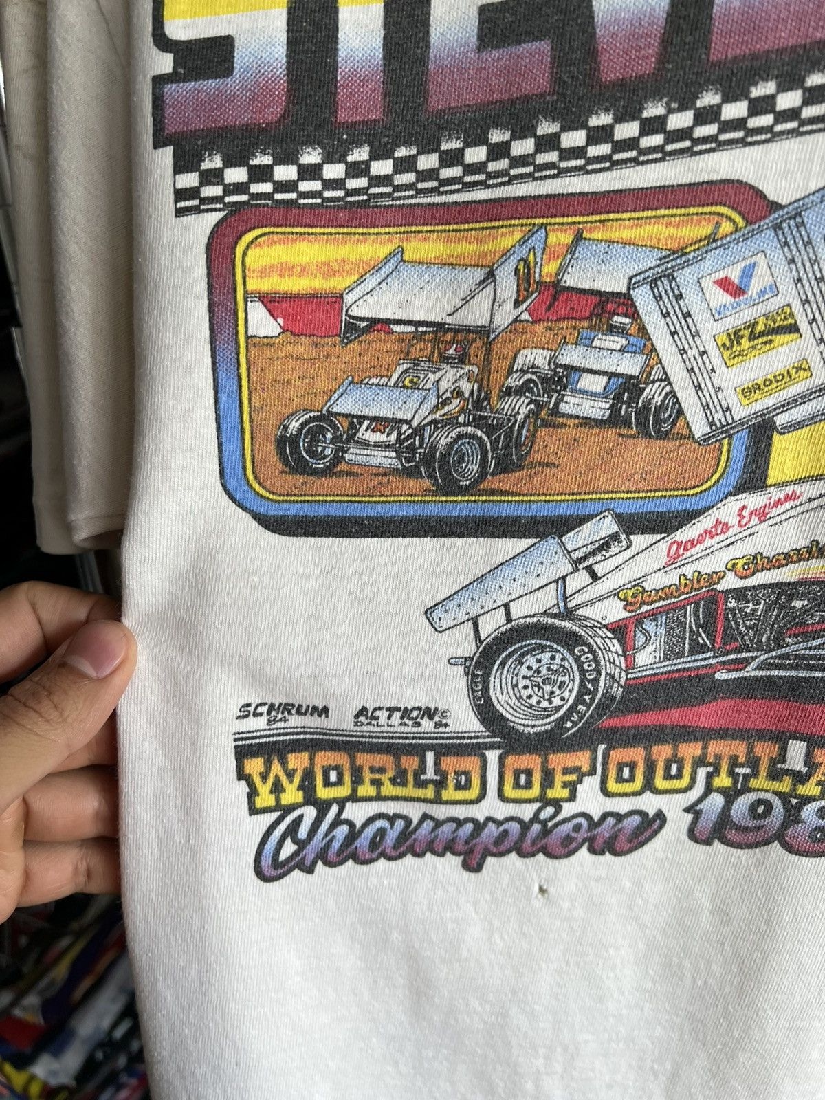 NASCAR 1984 Steve Kinser Motorsports Single Stitch Sprint Cars Tee Size US L / EU 52-54 / 3 - 3 Thumbnail