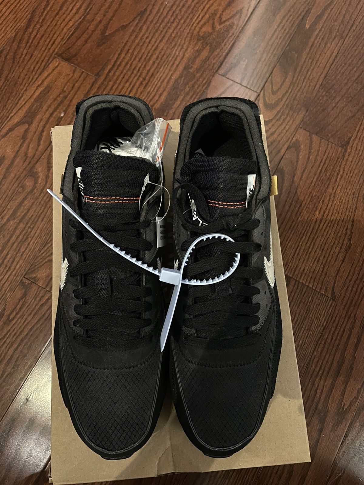 Nike × Off-White Off-White Nike Air Max 90 Black Deadstock Size 10.5 Size US 10.5 / EU 43-44 - 5 Thumbnail