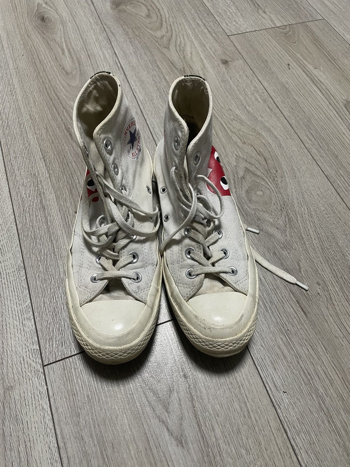 Comme des Garcons Comme des Garçons Play Converse Chuck Taylor White Sneakers Size US 6 / EU 39 - 3 Thumbnail