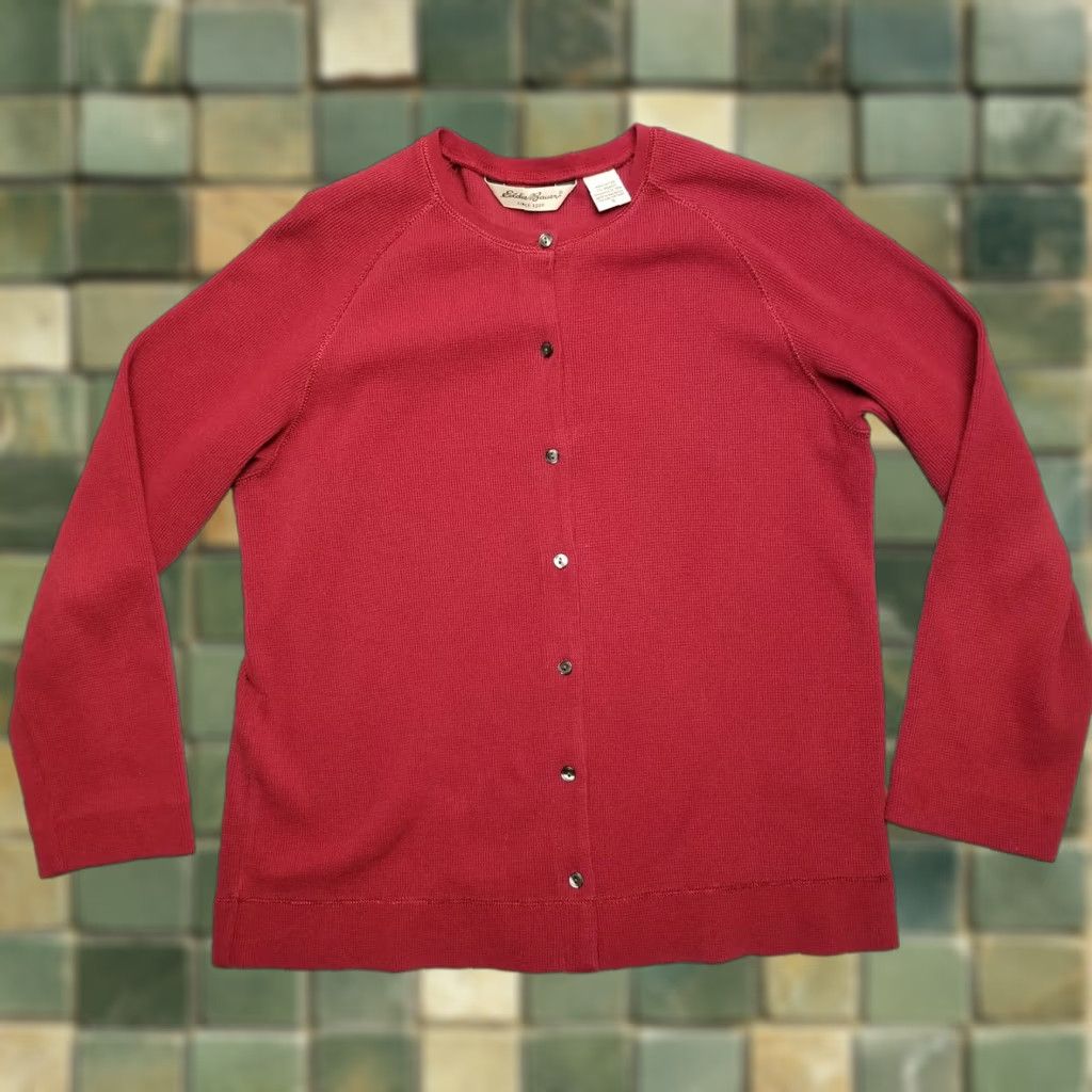 Eddie Bauer VINTAGE Eddie Bauer Cardigan Sweater Womens S Red 90s Nature Outdoor All Seasons Winter Fall Spring Casual Mens Womens Girls Boys Size S / US 4 / IT 40 - 1 Thumbnail