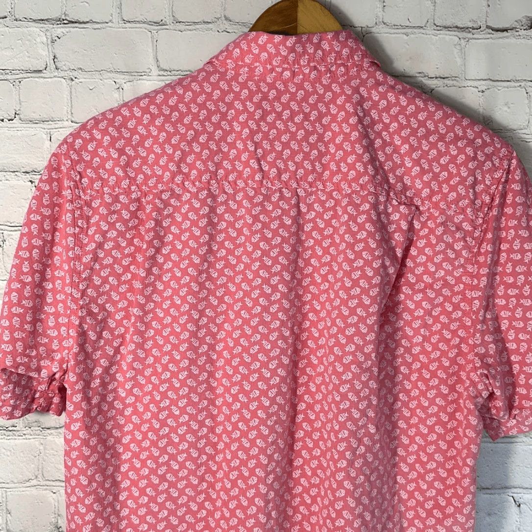 Tommy Bahama Tommy Bahama Shirt Mens Short Sleeve Button-Down Cotton Fish Print S Cream Pink White Size US S / EU 44-46 / 1 - 4 Thumbnail