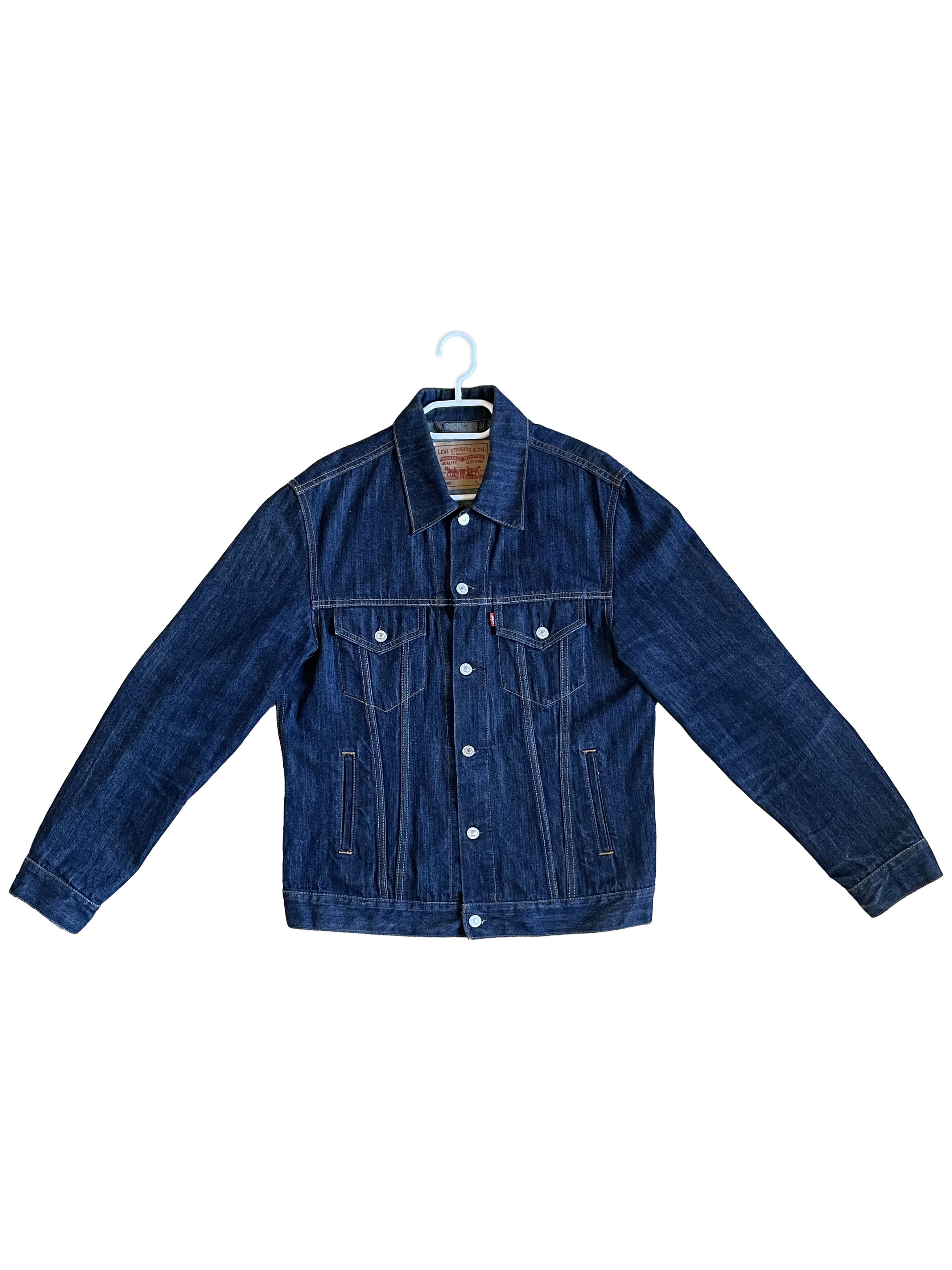 image of Levis Levi's 70589 Trucker Denim Jean Jacket in Dark Blue, Men's (Size Large)