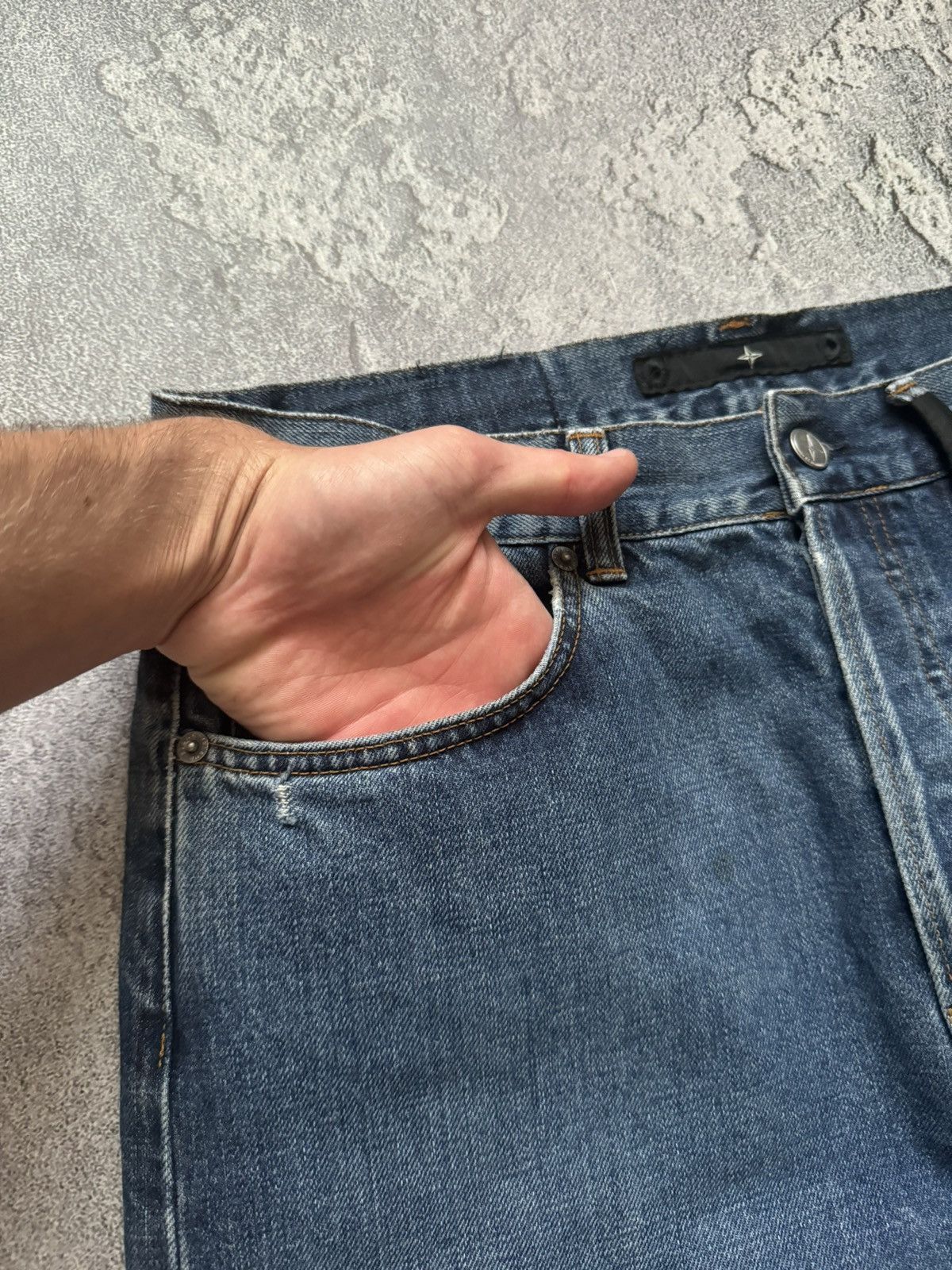 Stone Island × Vintage Stone island SI 33 denim pant trouser Jean chino 90s Size US 33 - 11 Thumbnail