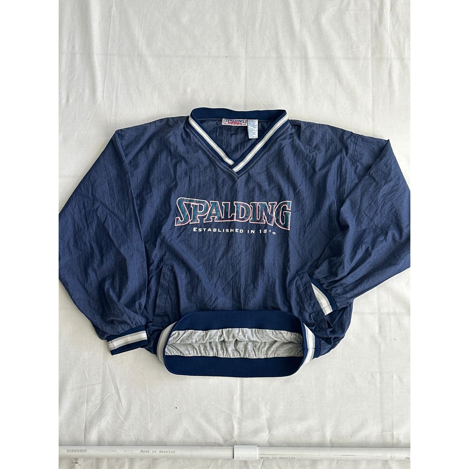 Spalding Vintage Spalding Athletics Windbreaker V-Neck PulloverJacket Size US L / EU 52-54 / 3 - 1 Thumbnail