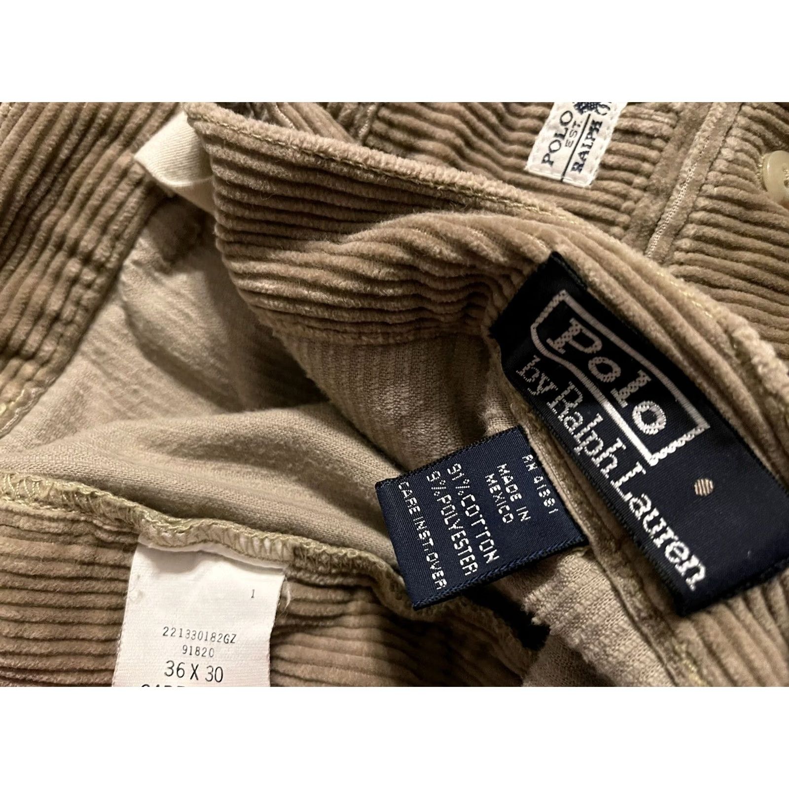 Polo Ralph Lauren VINTAGE Polo Ralph Lauren Andrew Khaki Beige Cords Corduroy Pants Mens 36x30 Size US M / EU 48-50 / 2 - 5 Thumbnail