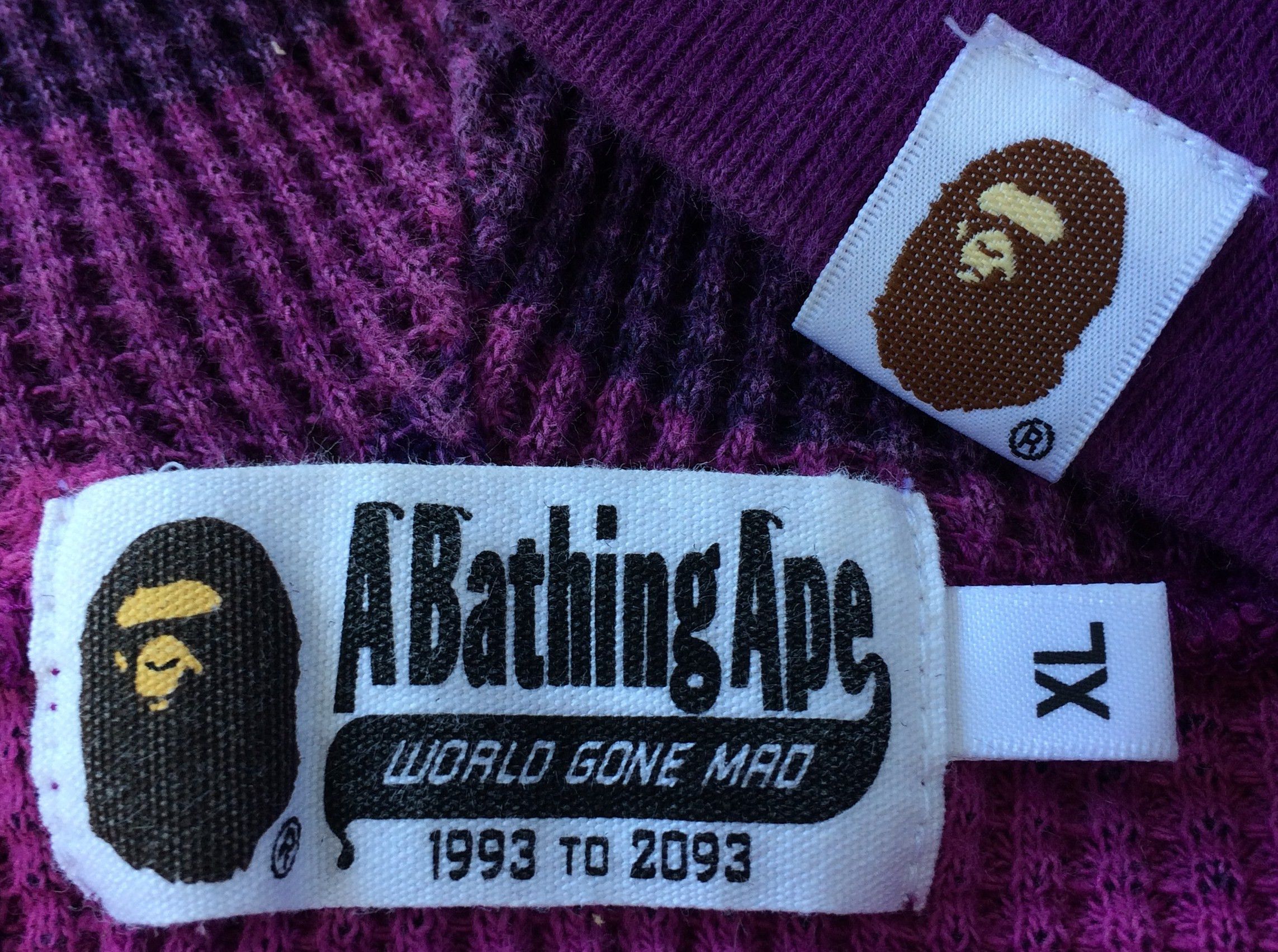 Bape OG Bape Purple Camo Thermal Full Zip Hoodie Size US XL / EU 56 / 4 - 6 Thumbnail