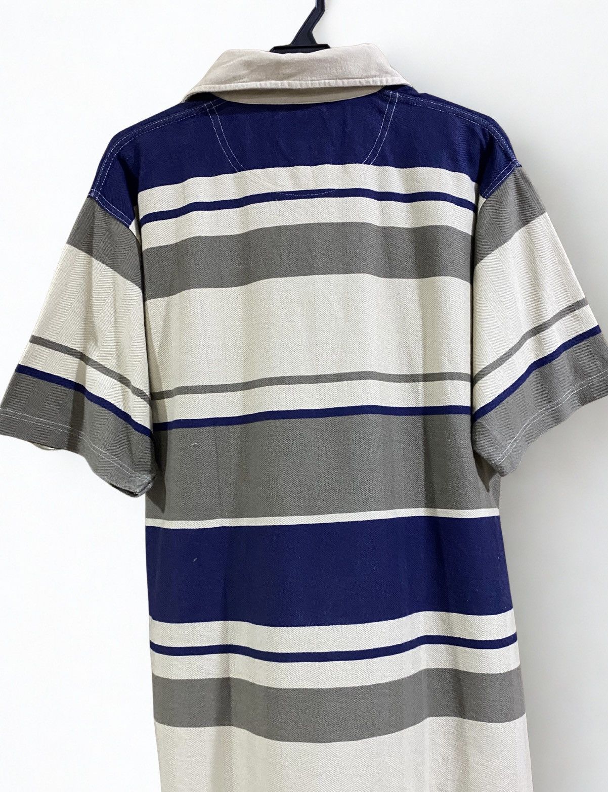 Dockers Vintage Dockers Japan Herringbone Stripe Polo Oversized Size US M / EU 48-50 / 2 - 2 Thumbnail