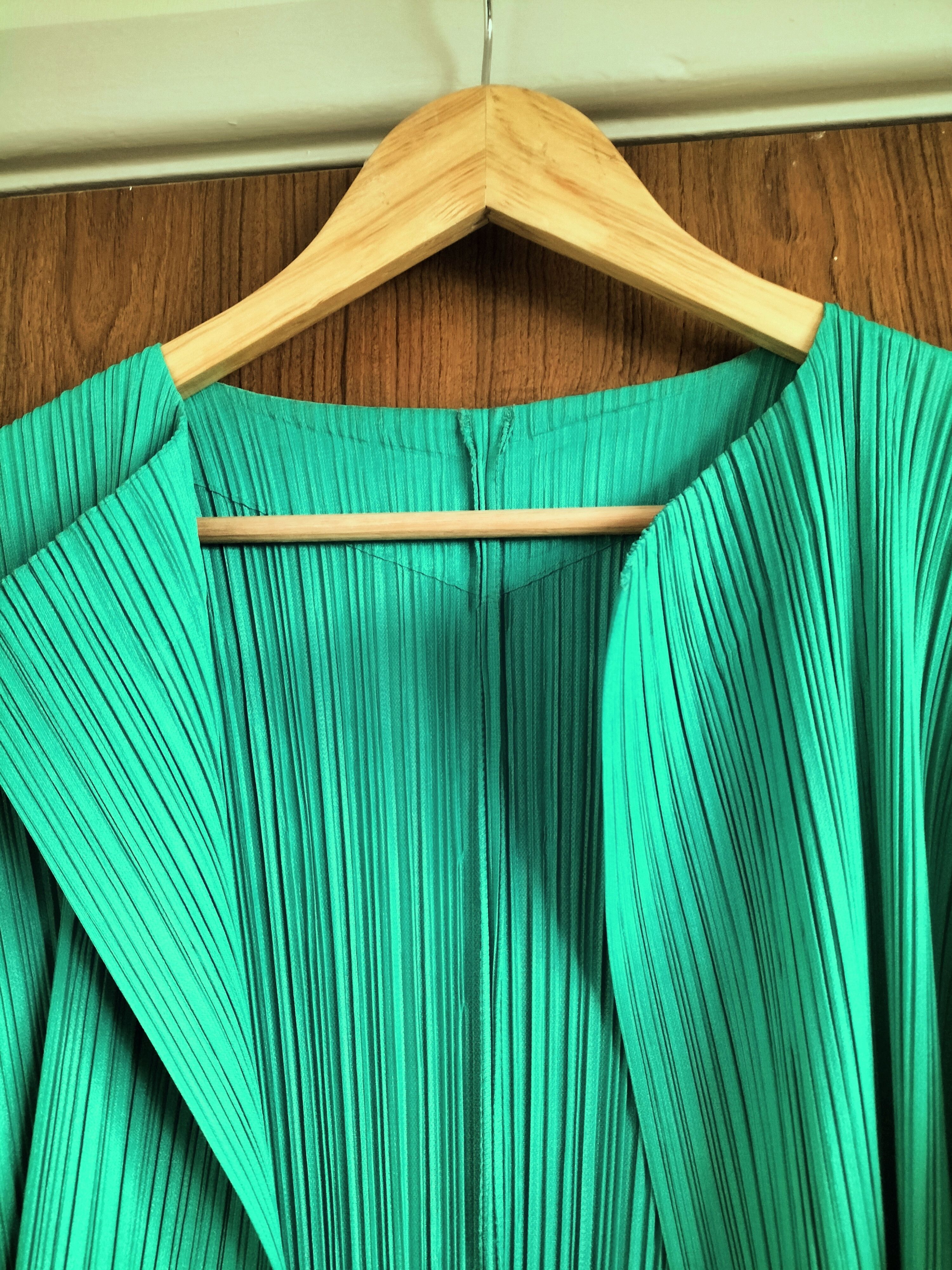 Pleats Please Issey Miyake Emerald Green Pleated Jacket Size S / US 4 / IT 40 - 6 Thumbnail