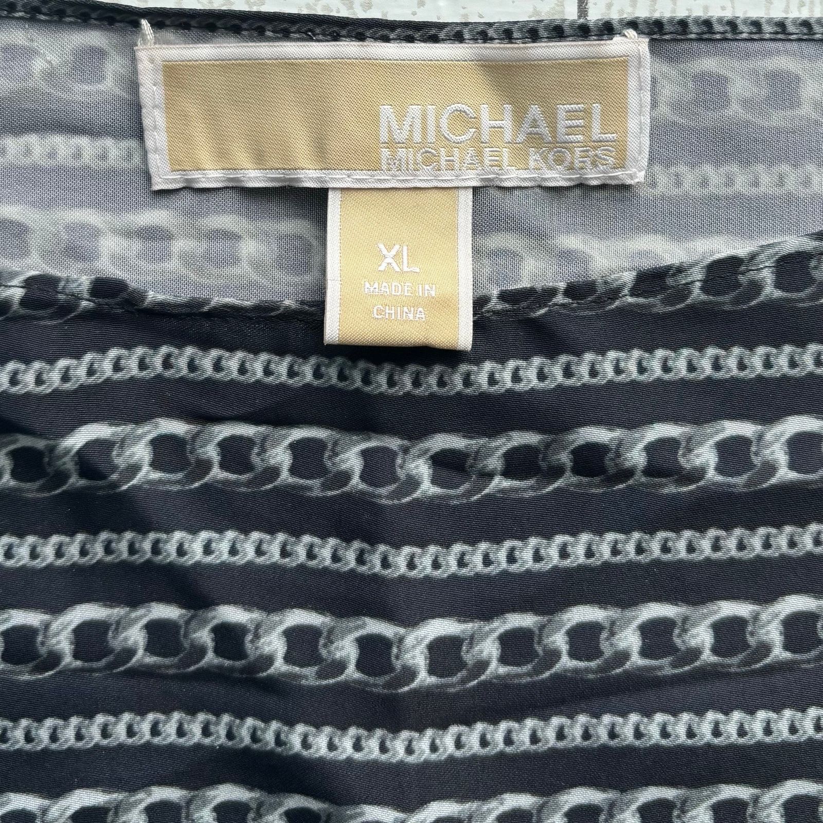 Michael Kors MICHAEL Michael Kors Charcoal Black and Gray Blouse Size XL Size XL / US 12-14 / IT 48-50 - 8 Thumbnail