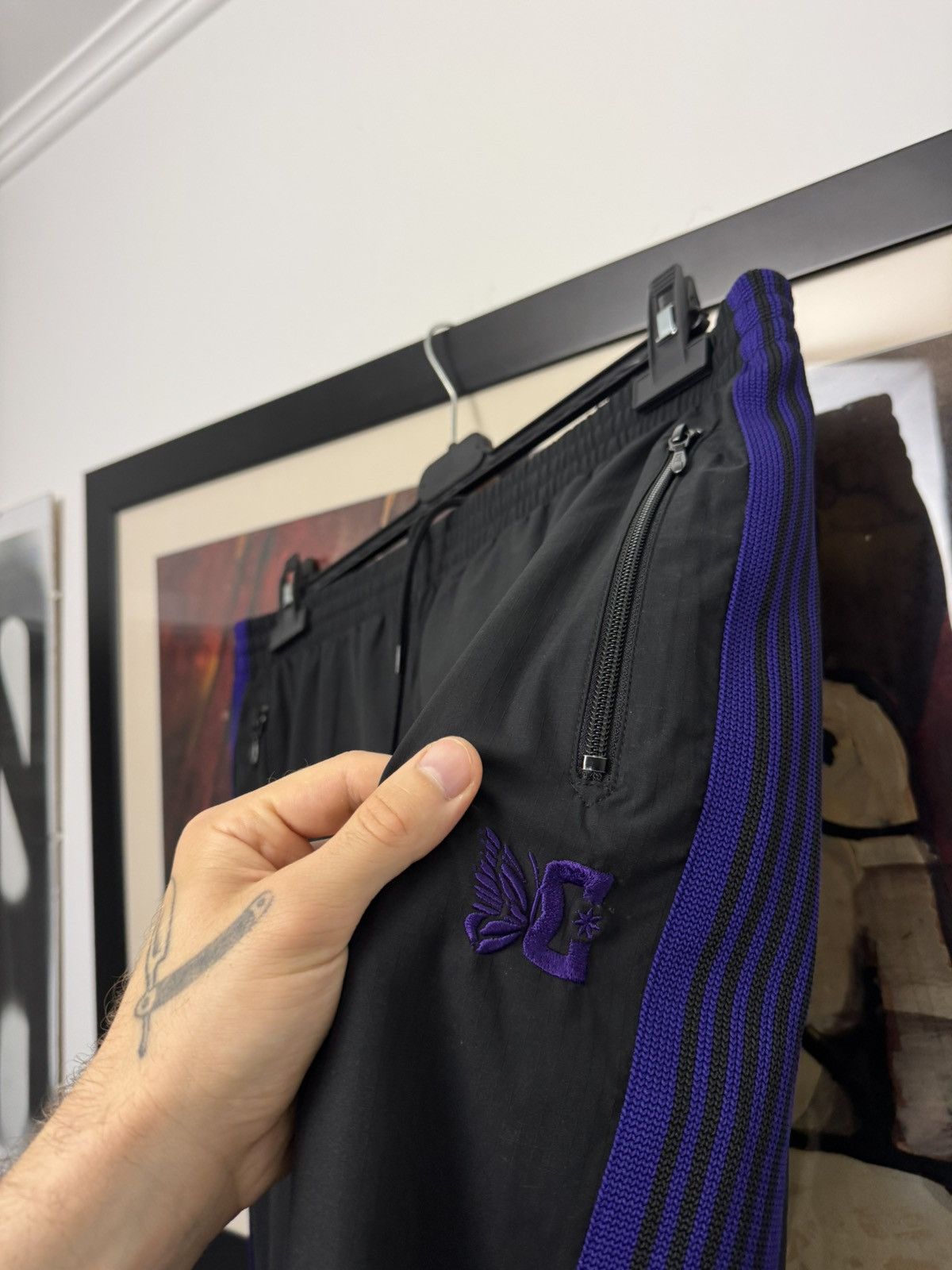 Needles Needles x DC Shoes Track Pants - Black Purple Japanese Rare Size US 33 - 4 Thumbnail
