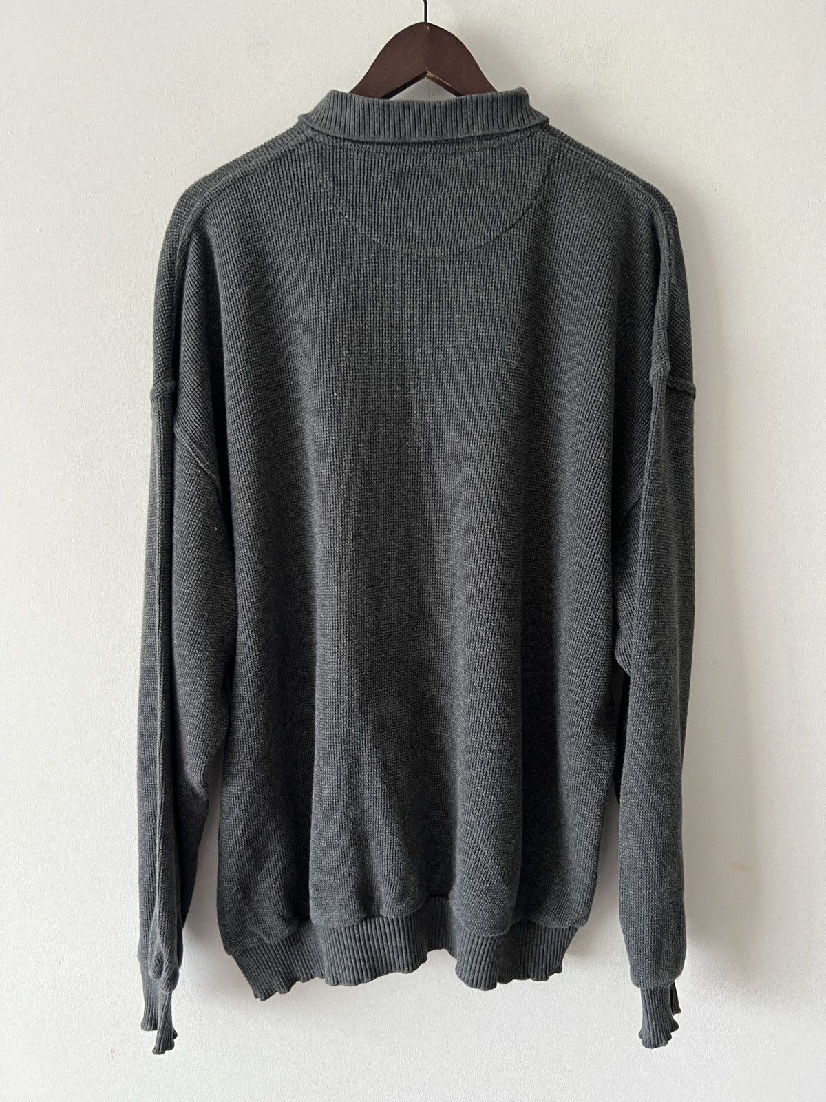 Yves Saint Laurent 🔥🔥 90s Vintage Yves Saint Laurent Dark Grey Cotton Sweater Size US XXL / EU 58 / 5 - 2 Thumbnail
