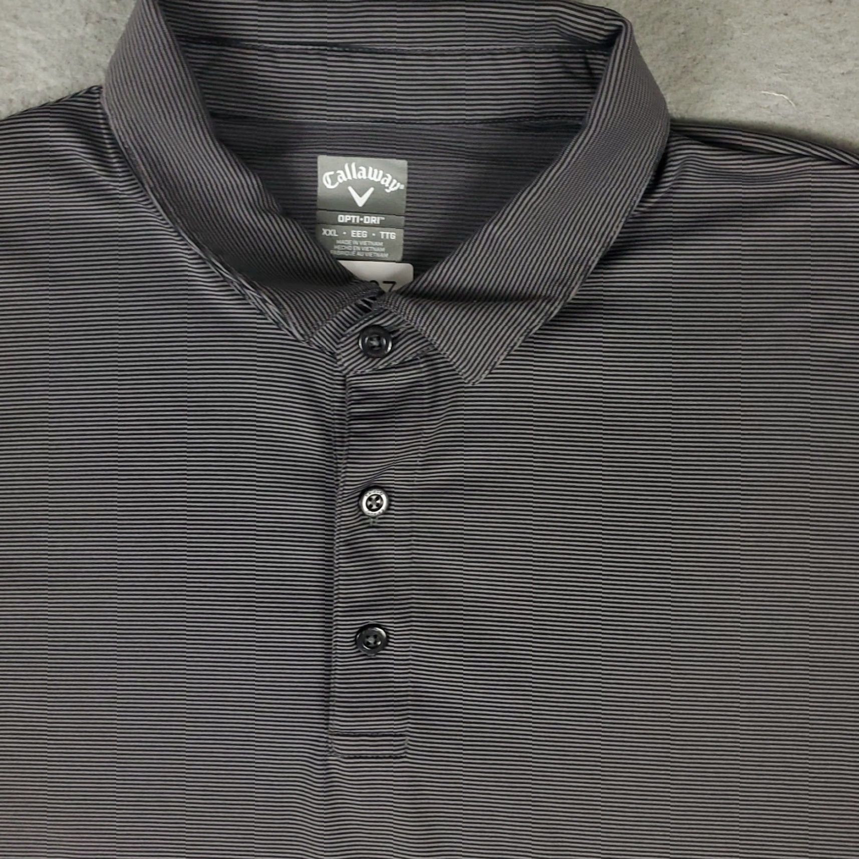 Callaway Callaway Polo Shirt Mens 2XL Gray Striped Opti Dri Fit Short Sleeve Polo Shirt Golf Classic Modern Size US XXL / EU 58 / 5 - 2 Thumbnail