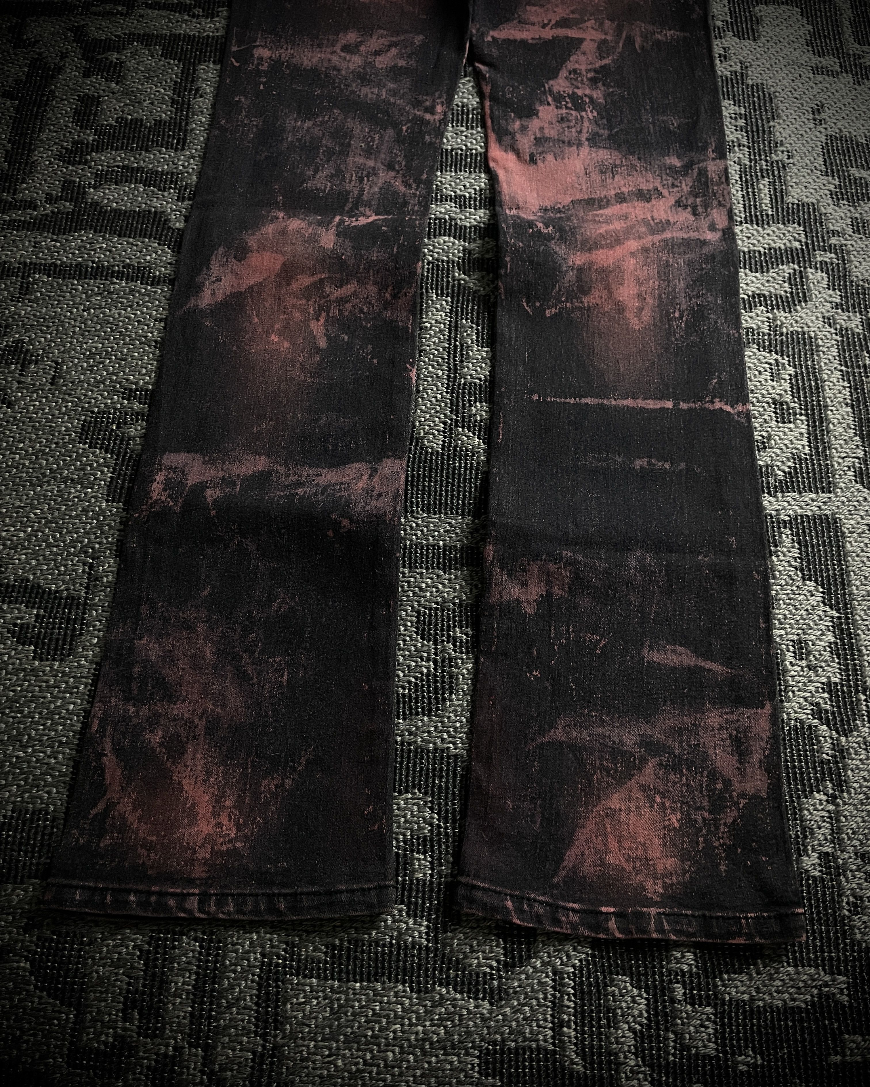 Japanese Brand Sixh Bloodwash Gothic Print Denim Size US 33 - 10 Thumbnail
