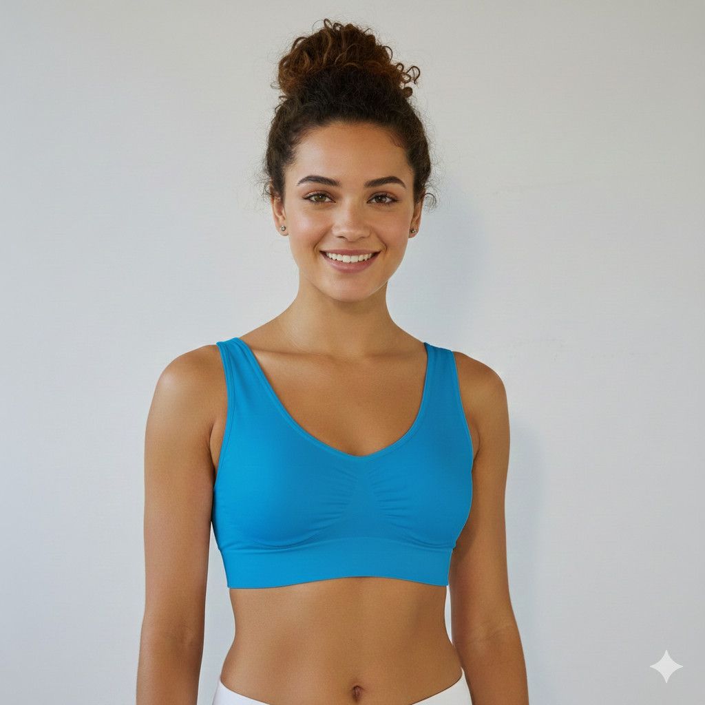 Other Freedom Size M/L NEW 3 Bras Set Pink Purple Blue Stretchy Size ONE SIZE - 2 Thumbnail