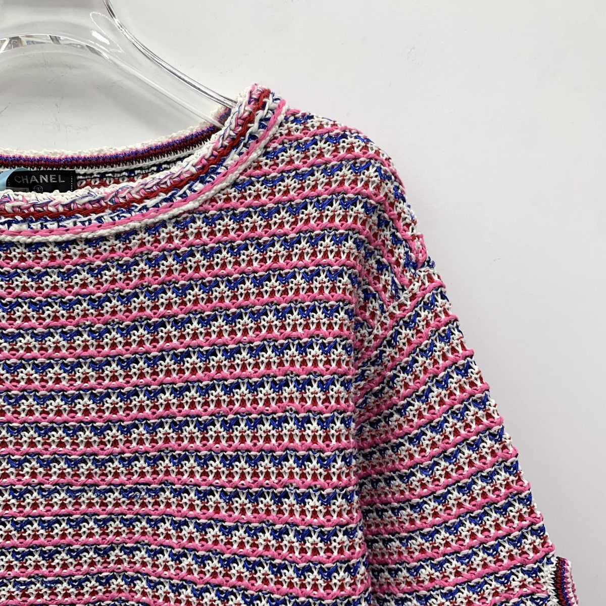 Chanel Chanel Current Collection Pink Crochet Cotton Knit Size S / US 4 / IT 40 - 3 Thumbnail