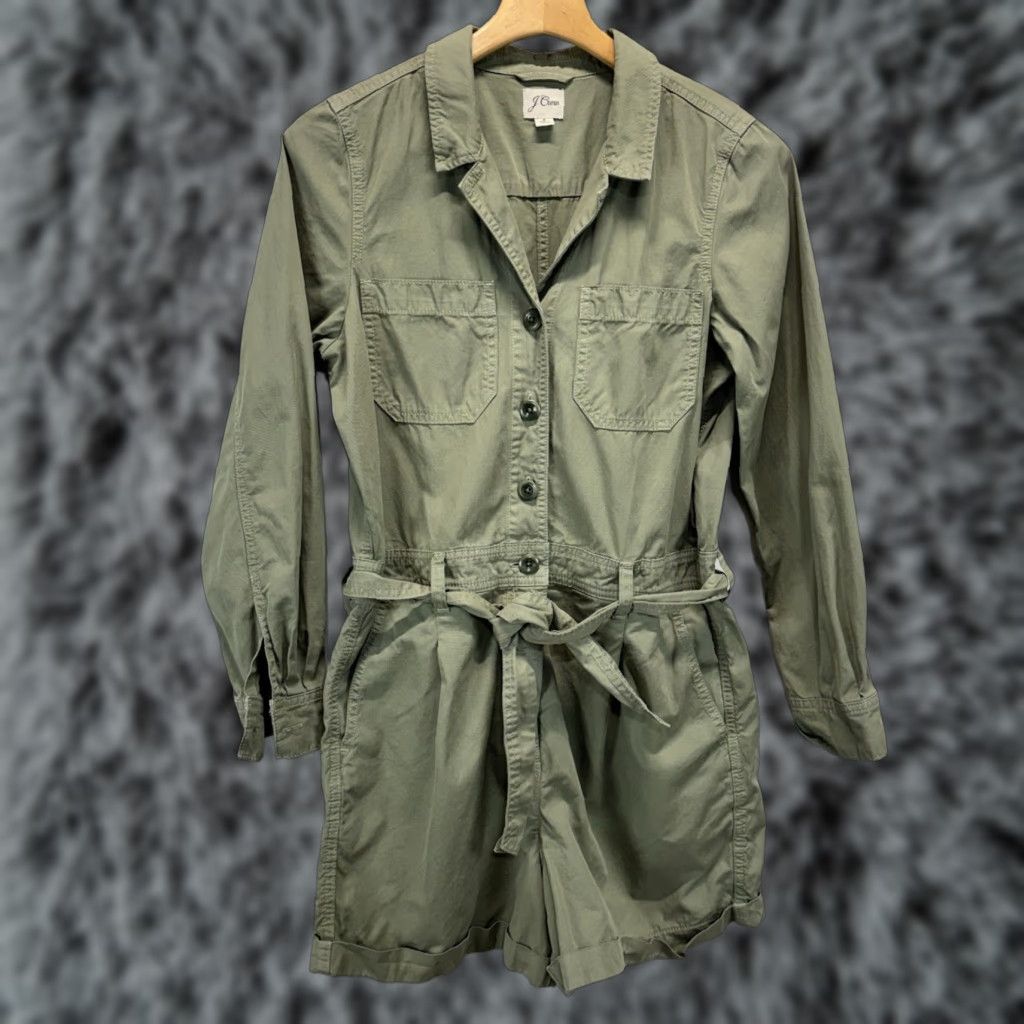 J.Crew J.CREW Foundry Chino Short Coveralls Women’s Size 8 Green Belted One Piece Size 30" / US 8 / IT 44 - 1 Thumbnail