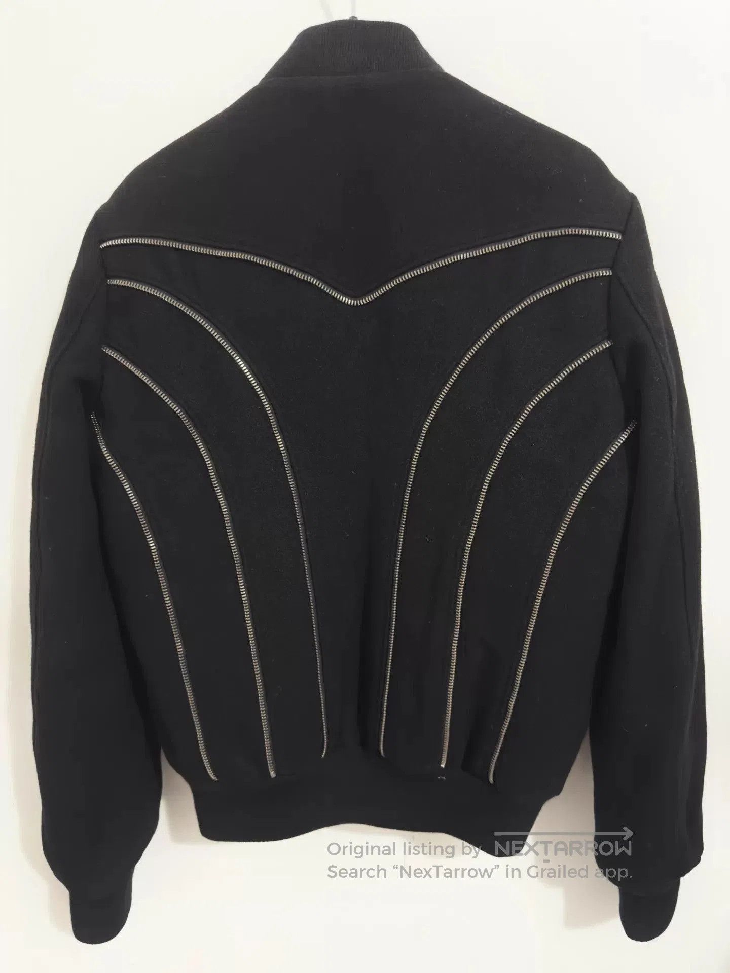 Saint Laurent Paris Black Zip-Front Bomber Jacket with Stitch Detail. Size US S / EU 44-46 / 1 - 2 Thumbnail