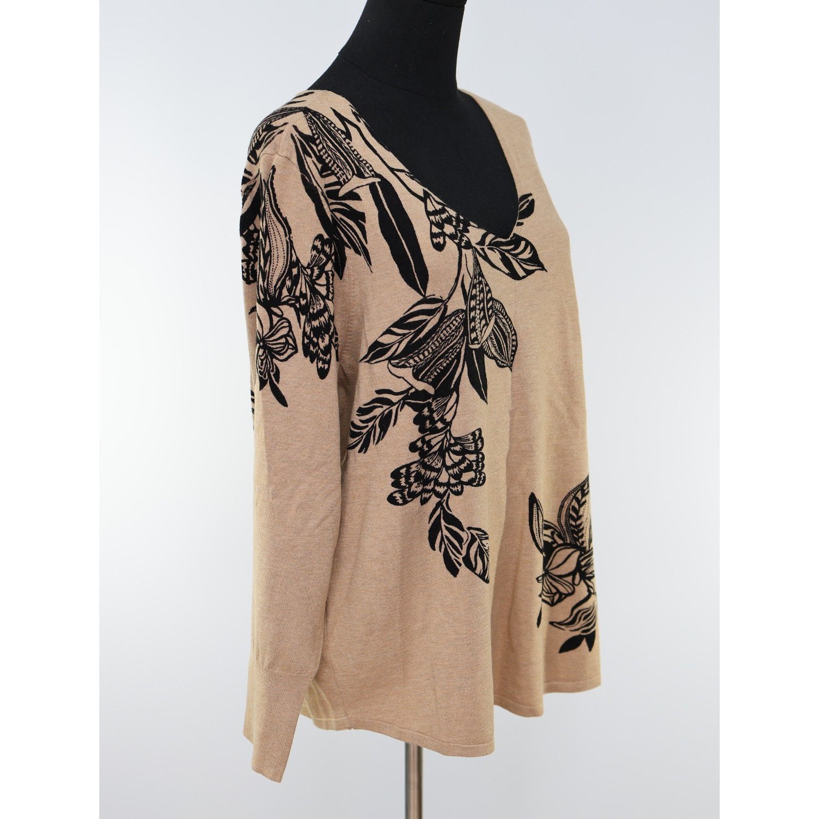 Chicos NWT CHICO'S V-Neck Pullover Sweater Wild Oasis Size 3 / XL Size XL / US 12-14 / IT 48-50 - 3 Thumbnail